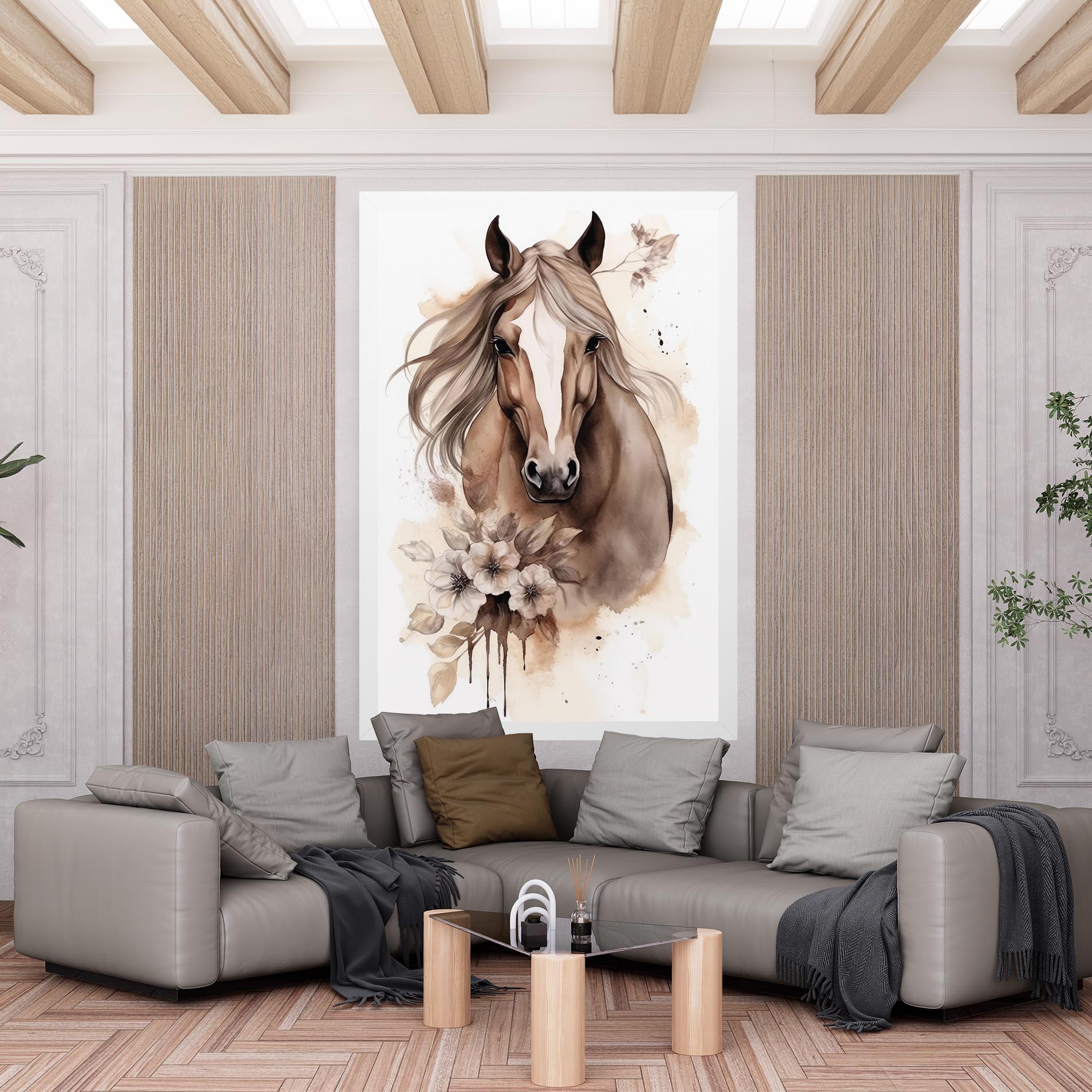 Tablou Canvas Flower Brown Horse mockup 6