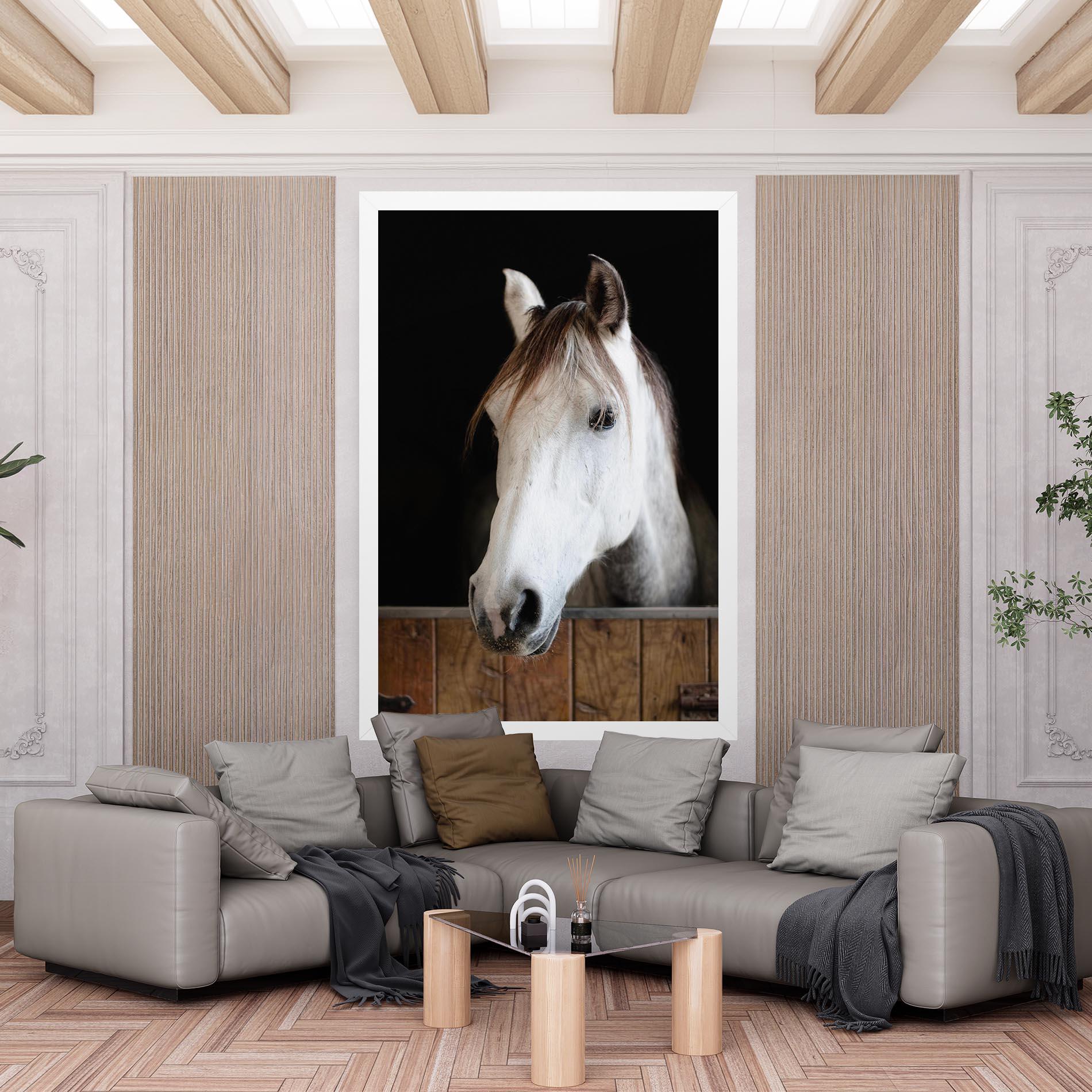 Tablou Canvas Grey Horse Head mockup 6