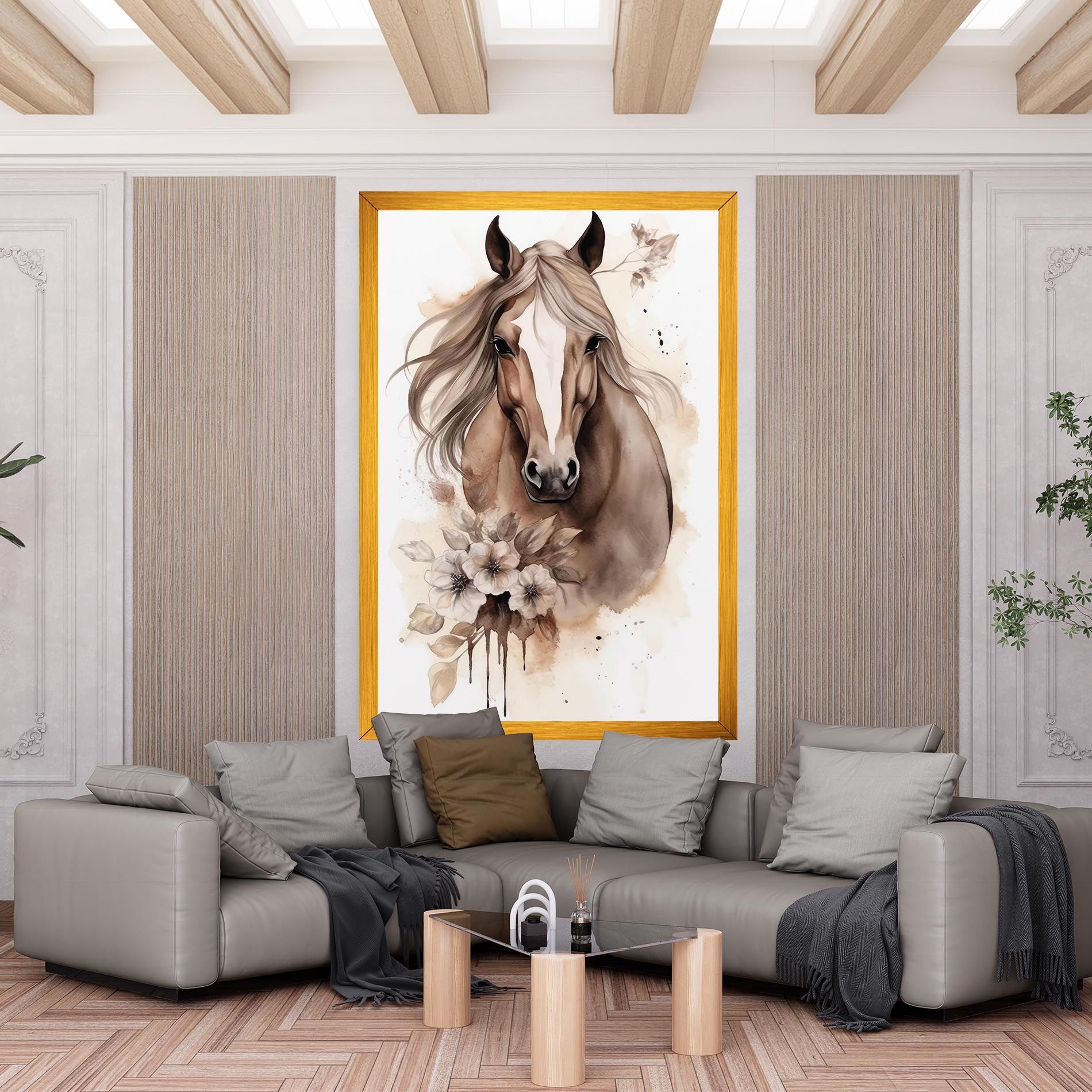 Flower Brown Horse mockup 6