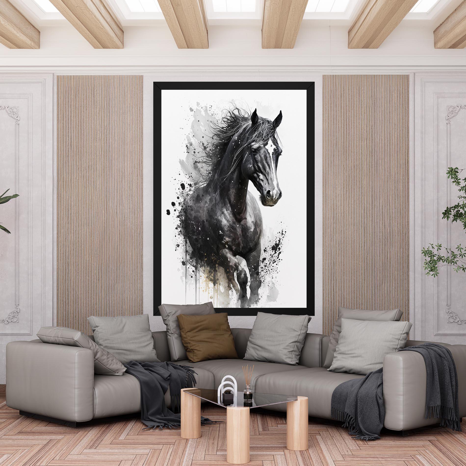 Tablou Canvas Black Horse mockup 6