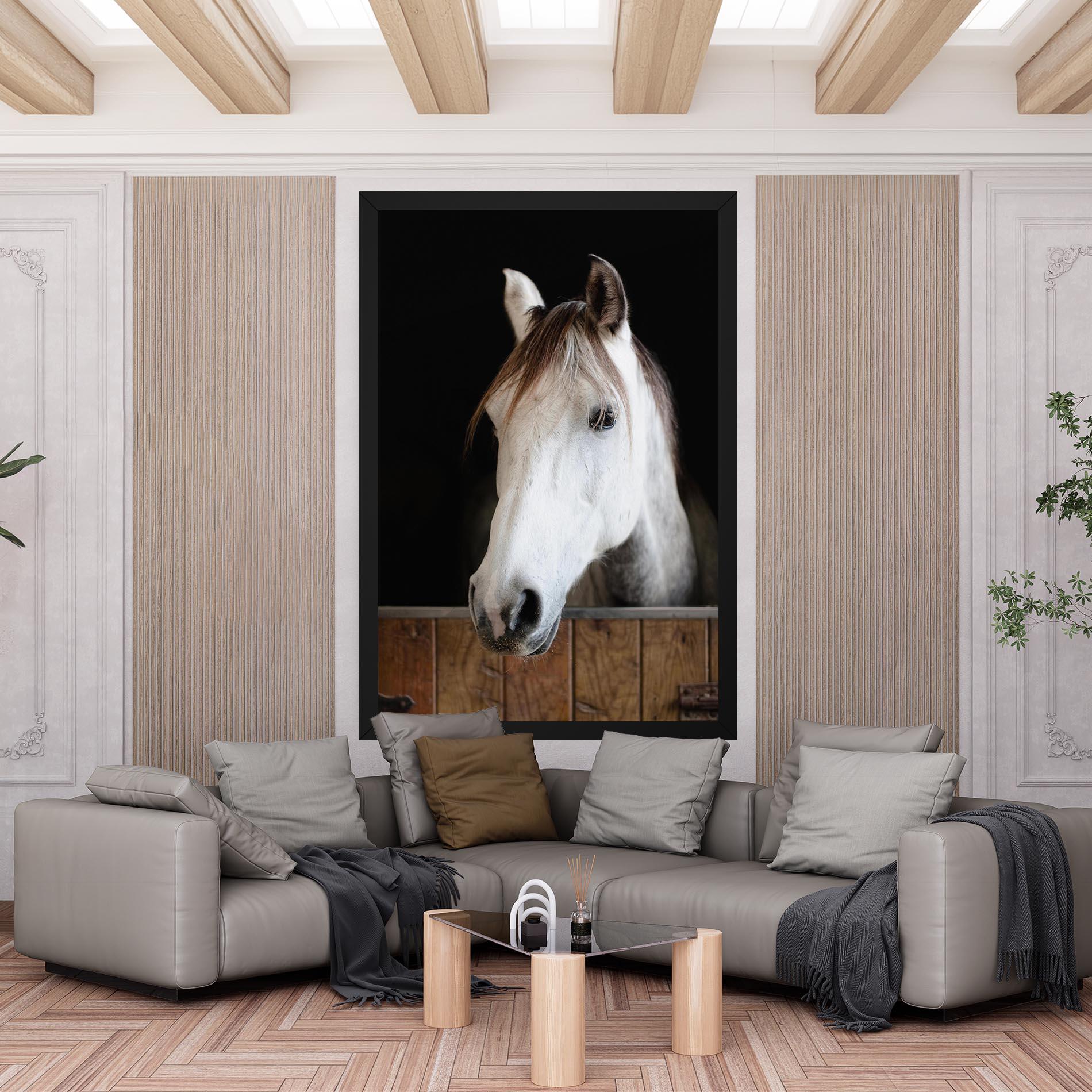 Tablou Canvas Grey Horse Head mockup 6