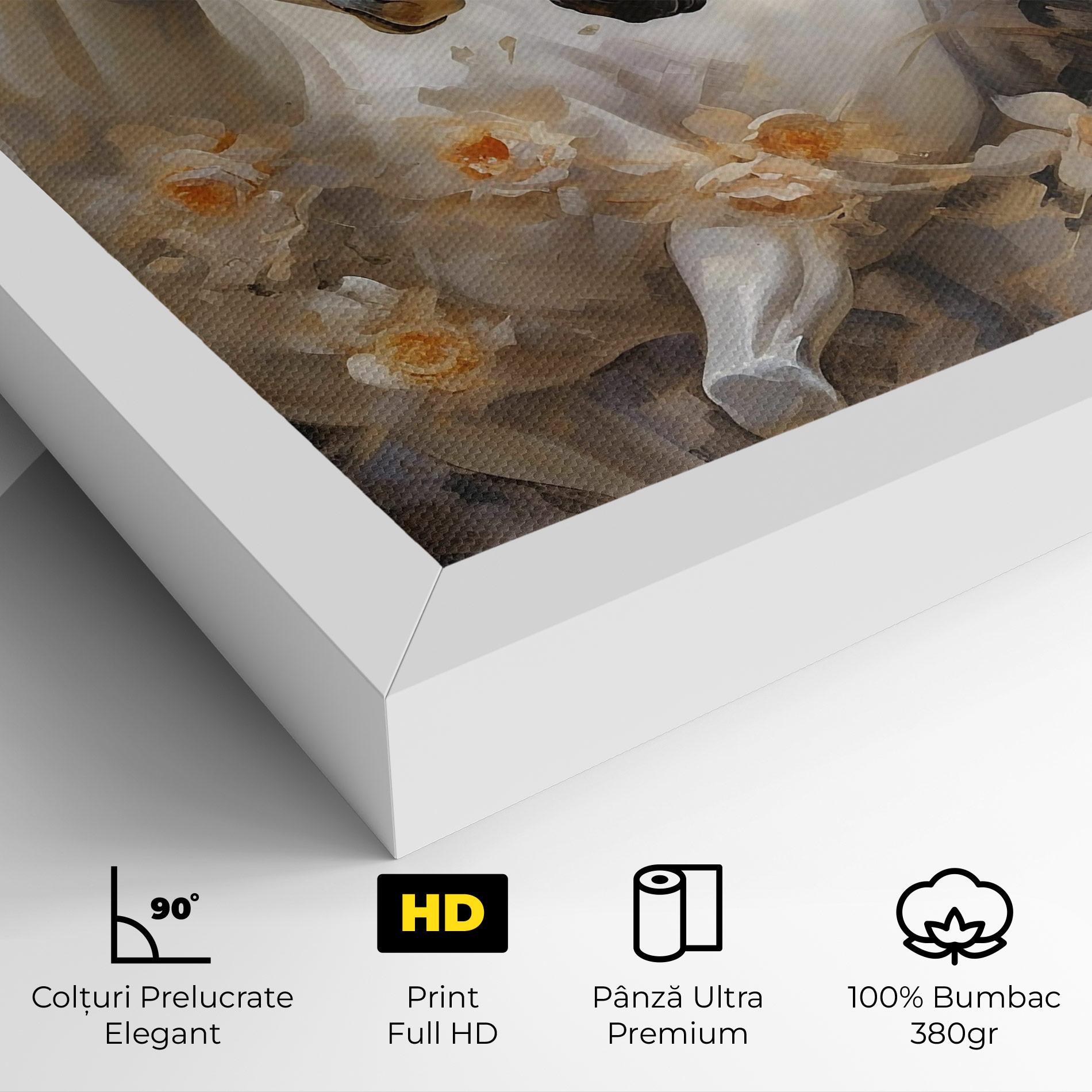 Tablou Canvas Black And White Horses mockup 4