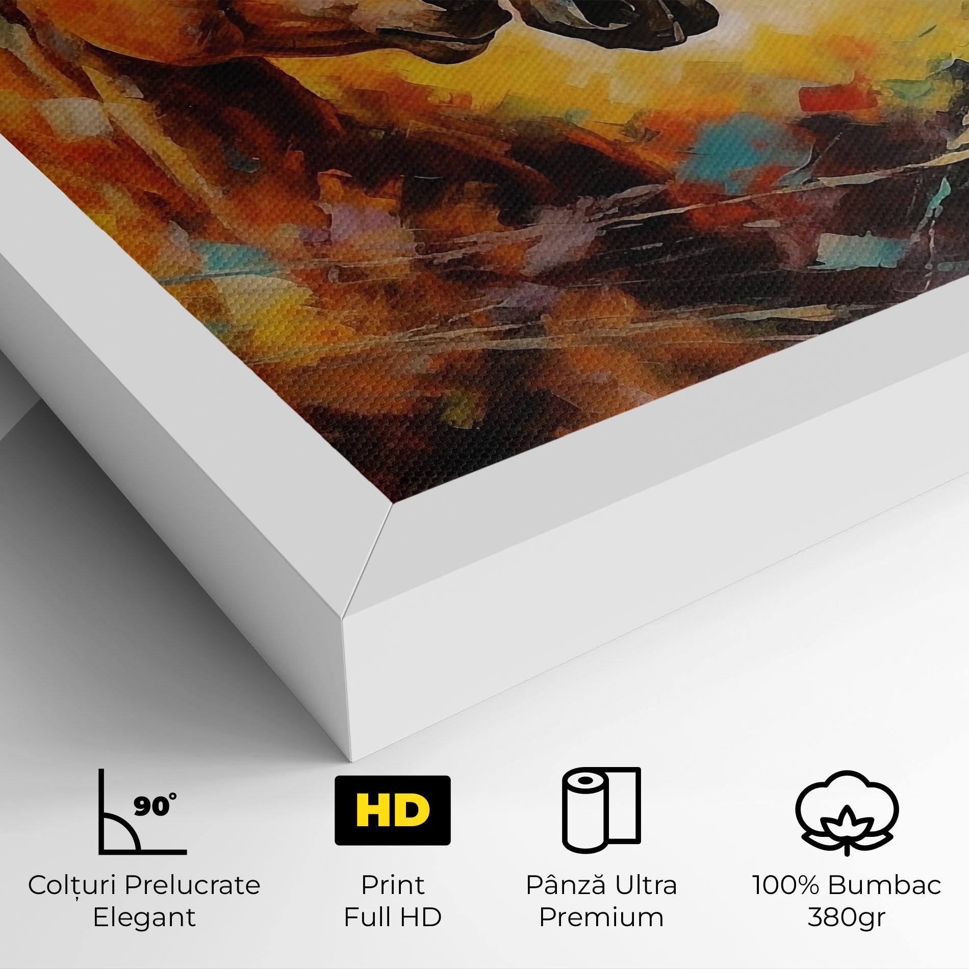 Tablou Canvas Brown Black Horses mockup 4