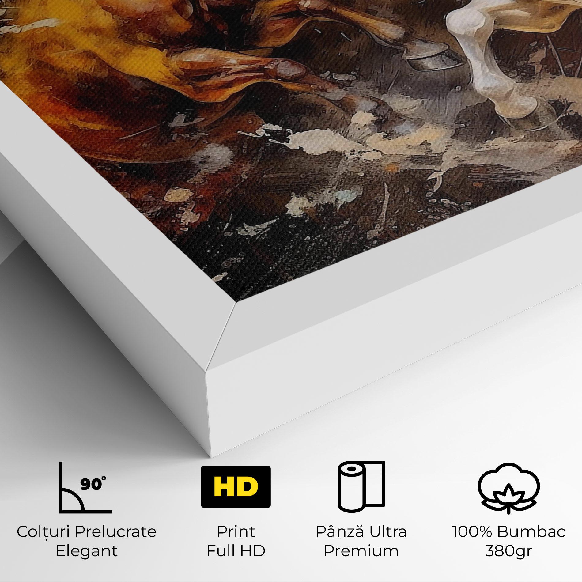 Tablou Canvas Brown White Horses mockup 4