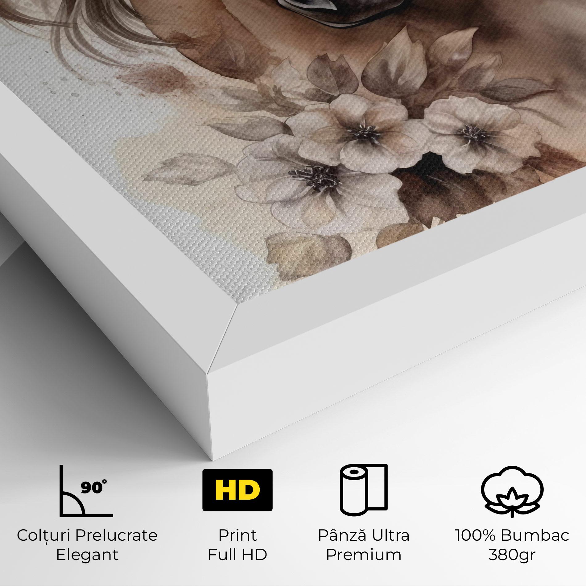 Tablou Canvas Flower Brown Horse mockup 4