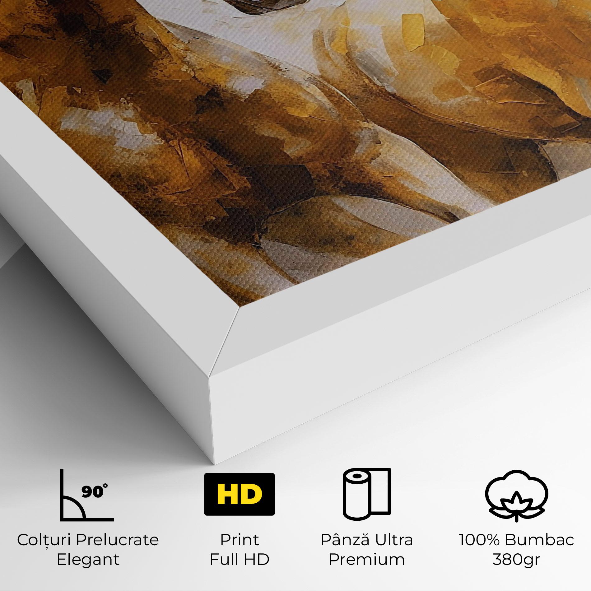 Tablou Canvas Golden Brown Horses mockup 4