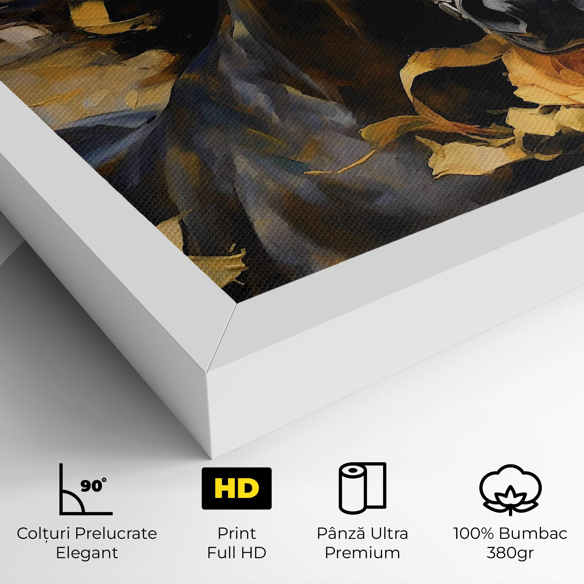 Tablou Canvas Yellow Roses Horse mockup 4