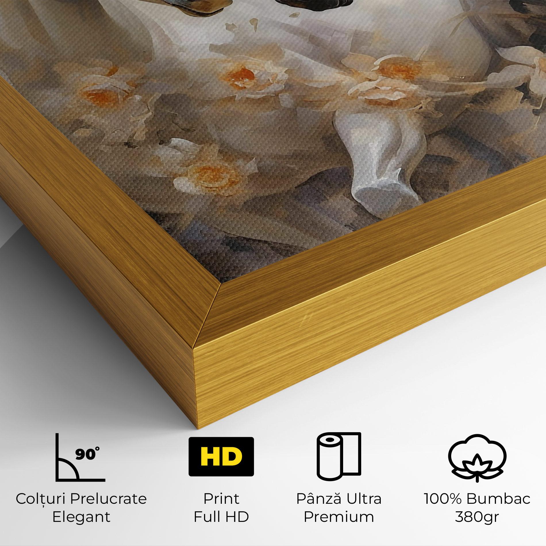 Tablou Canvas Black And White Horses mockup 4