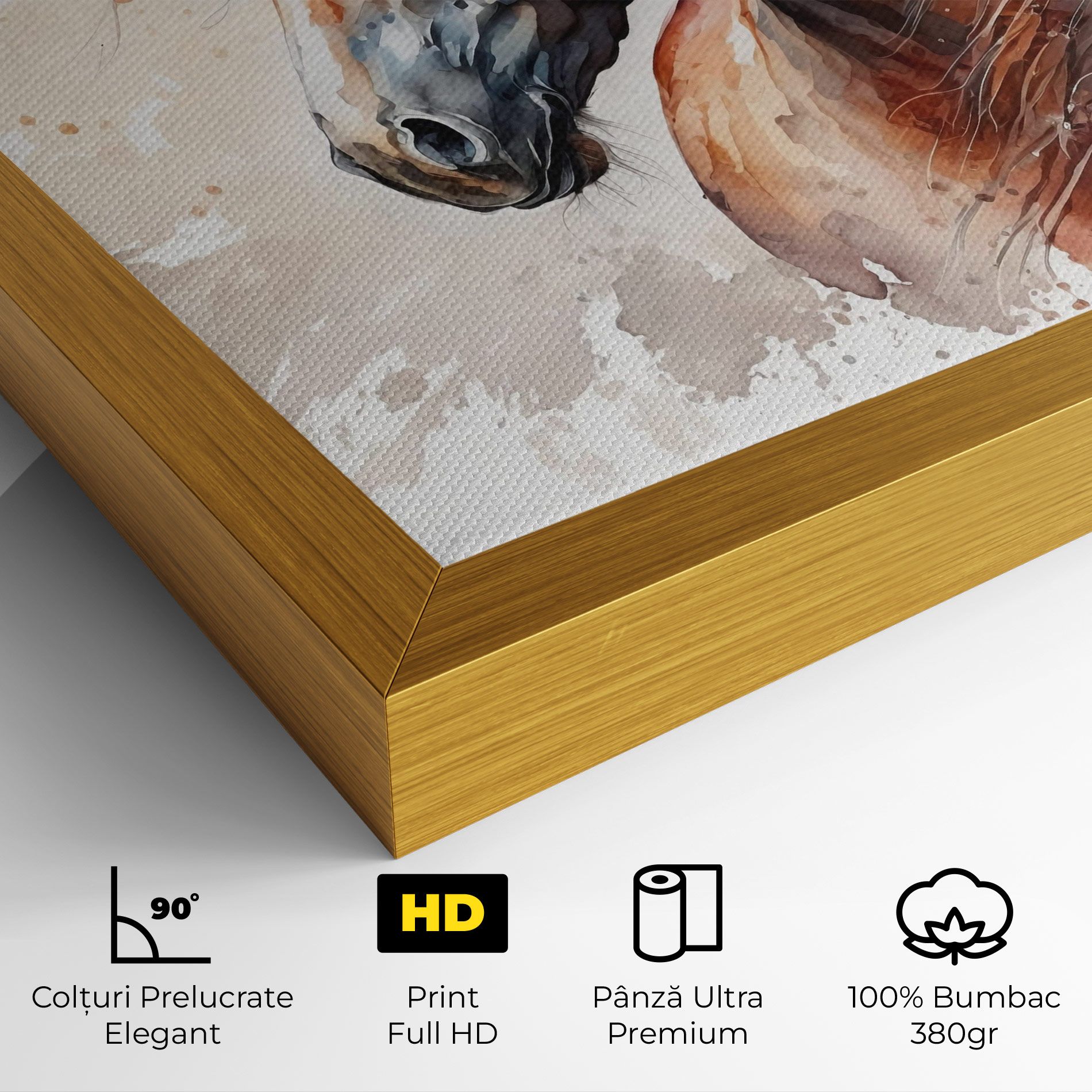 Black Brown Horse Painting mockup 4