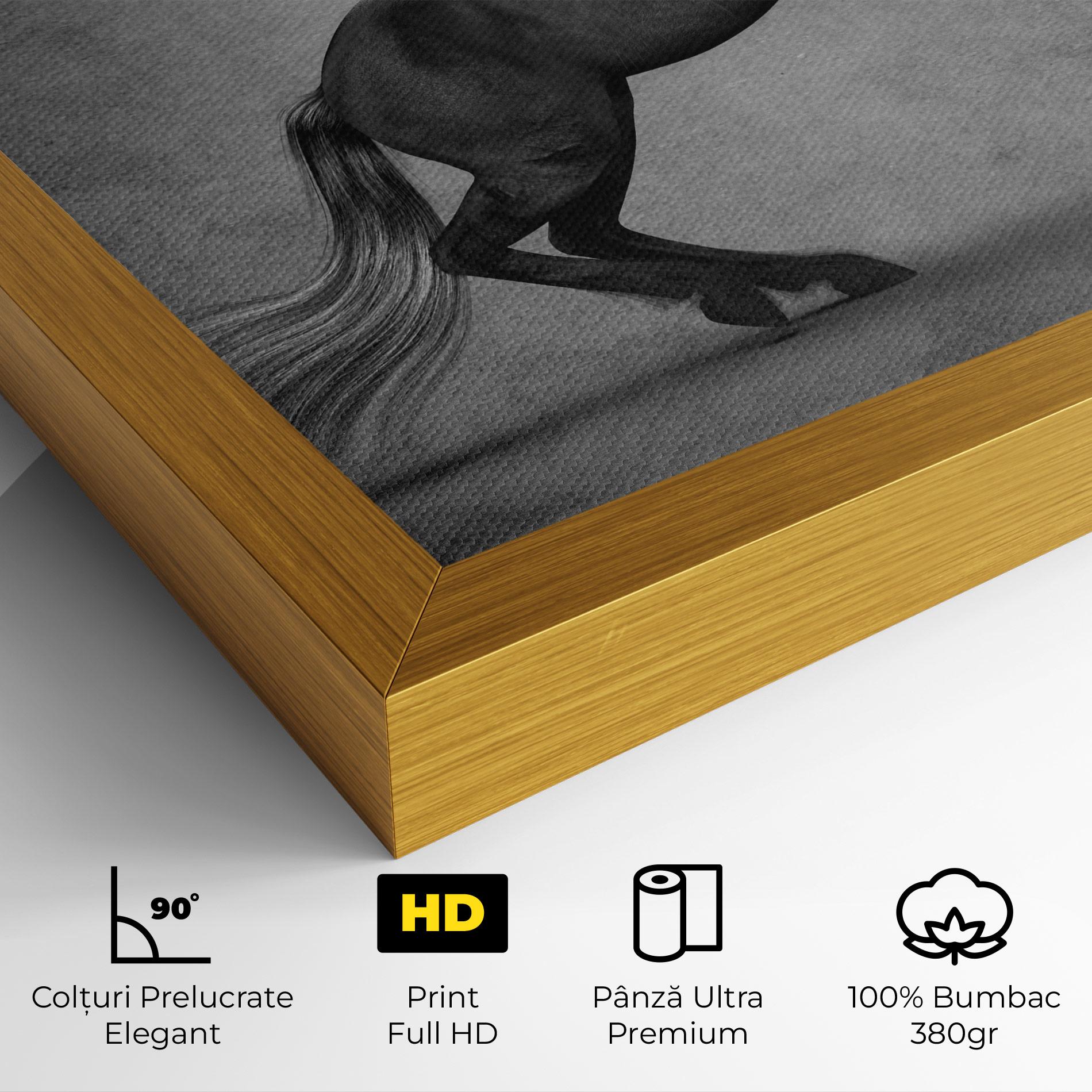 Tablou Canvas Black Horse Jumping mockup 4