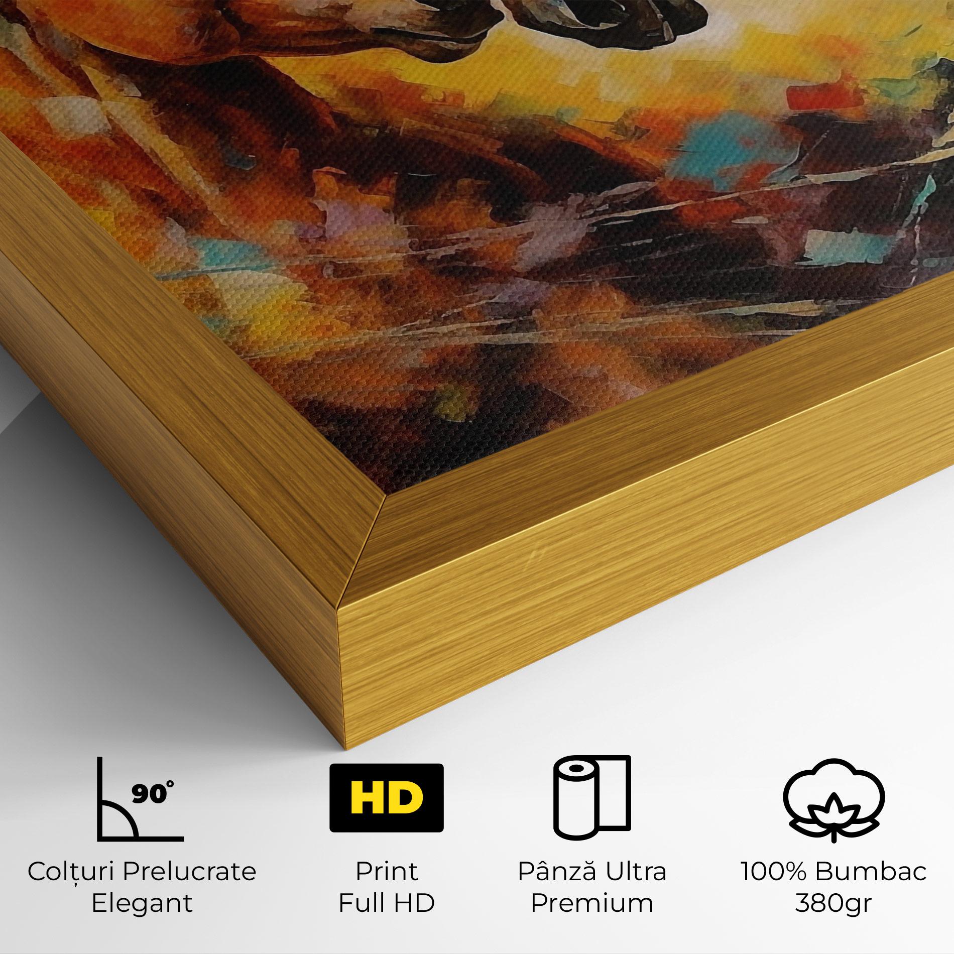 Tablou Canvas Brown Black Horses mockup 4