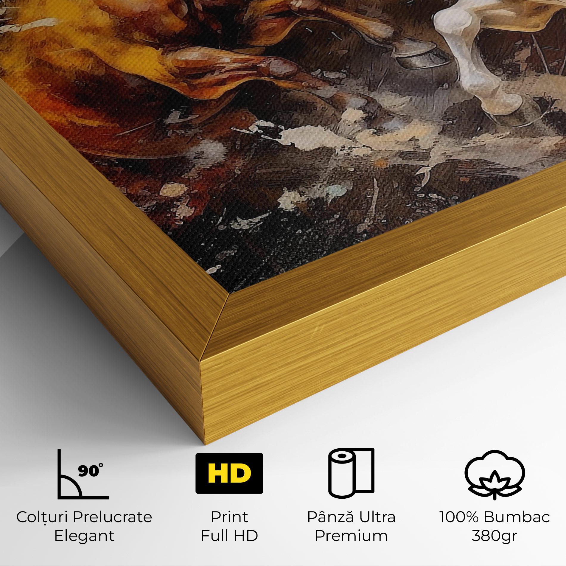 Tablou Canvas Brown White Horses mockup 4