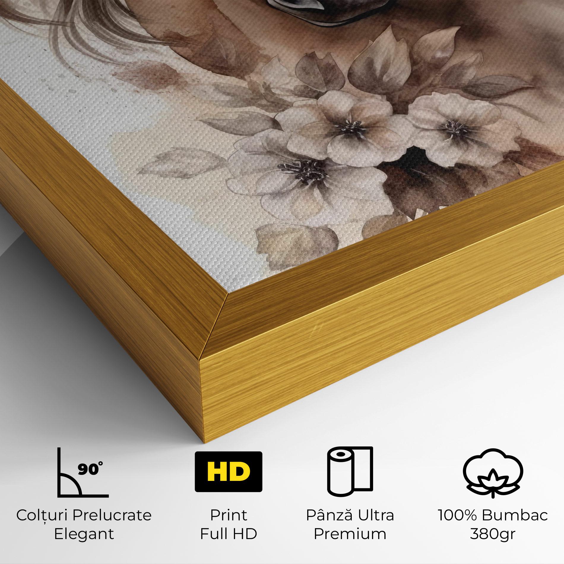 Tablou Canvas Flower Brown Horse mockup 4