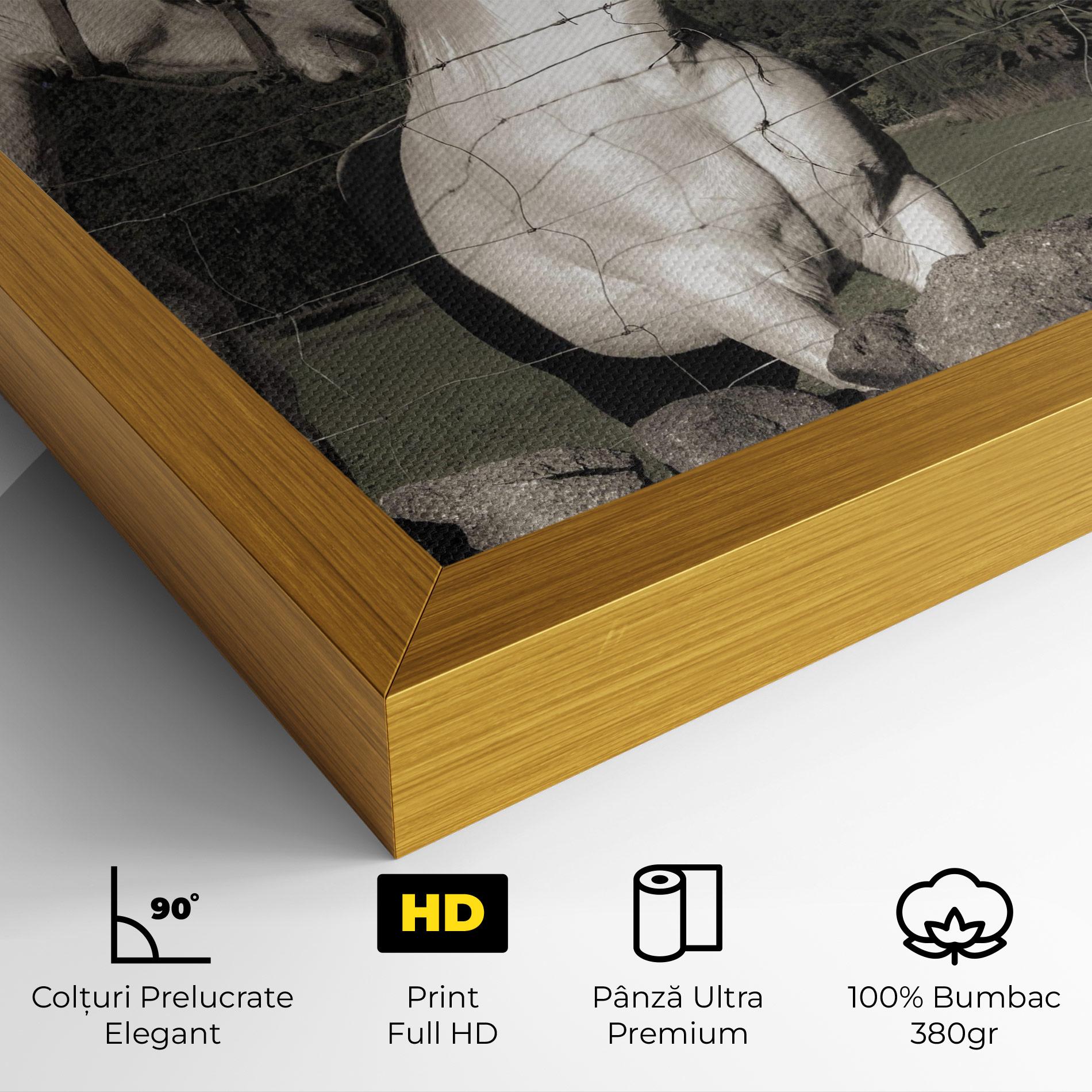 Tablou Canvas White Grey Horse mockup 4