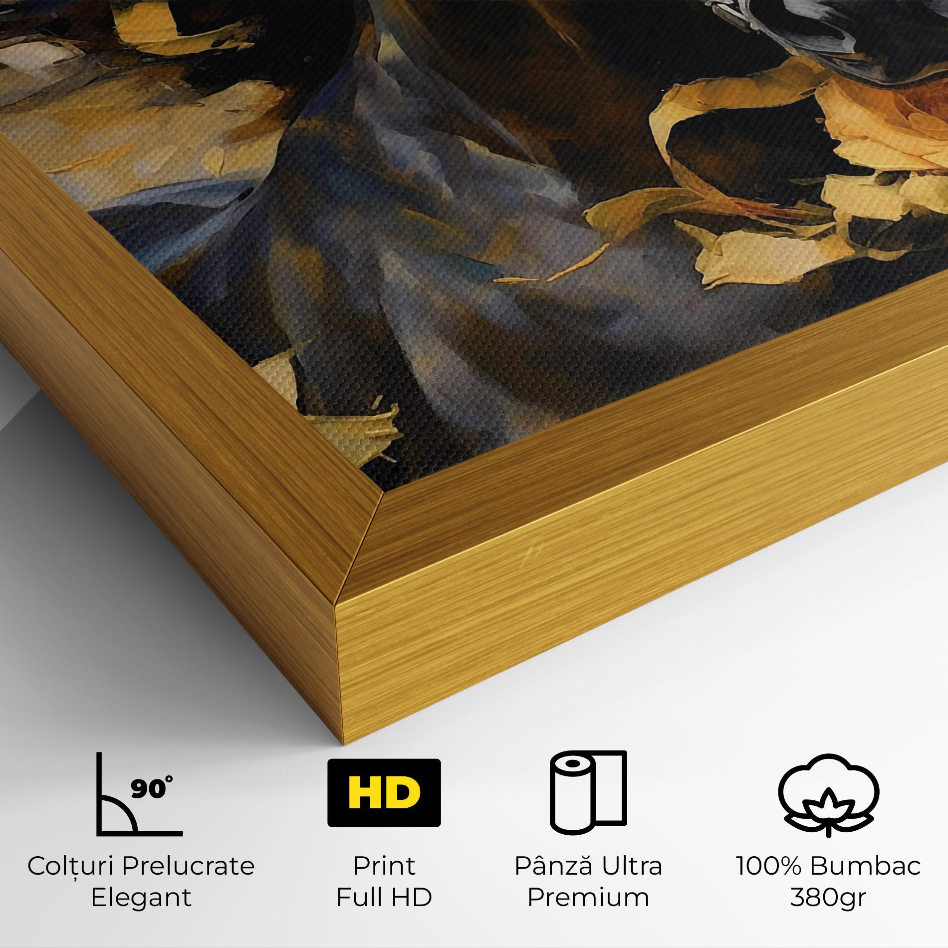 Tablou Canvas Yellow Roses Horse mockup 4