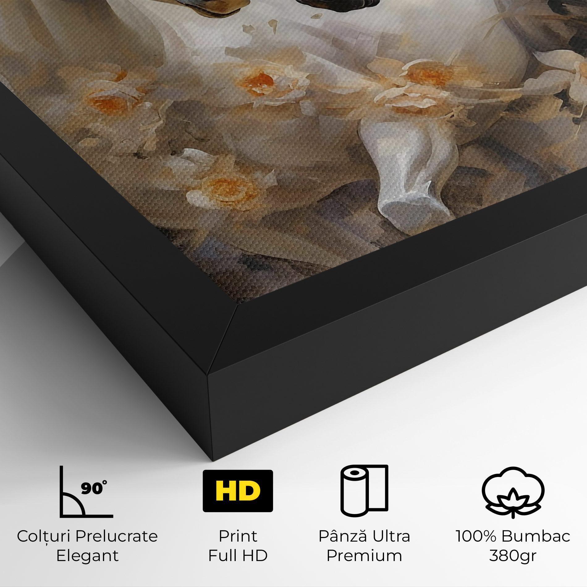 Tablou Canvas Black And White Horses mockup 4