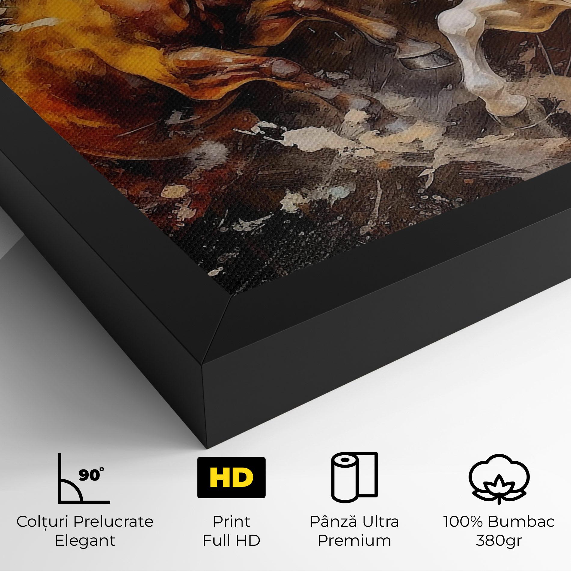 Tablou Canvas Brown White Horses mockup 4