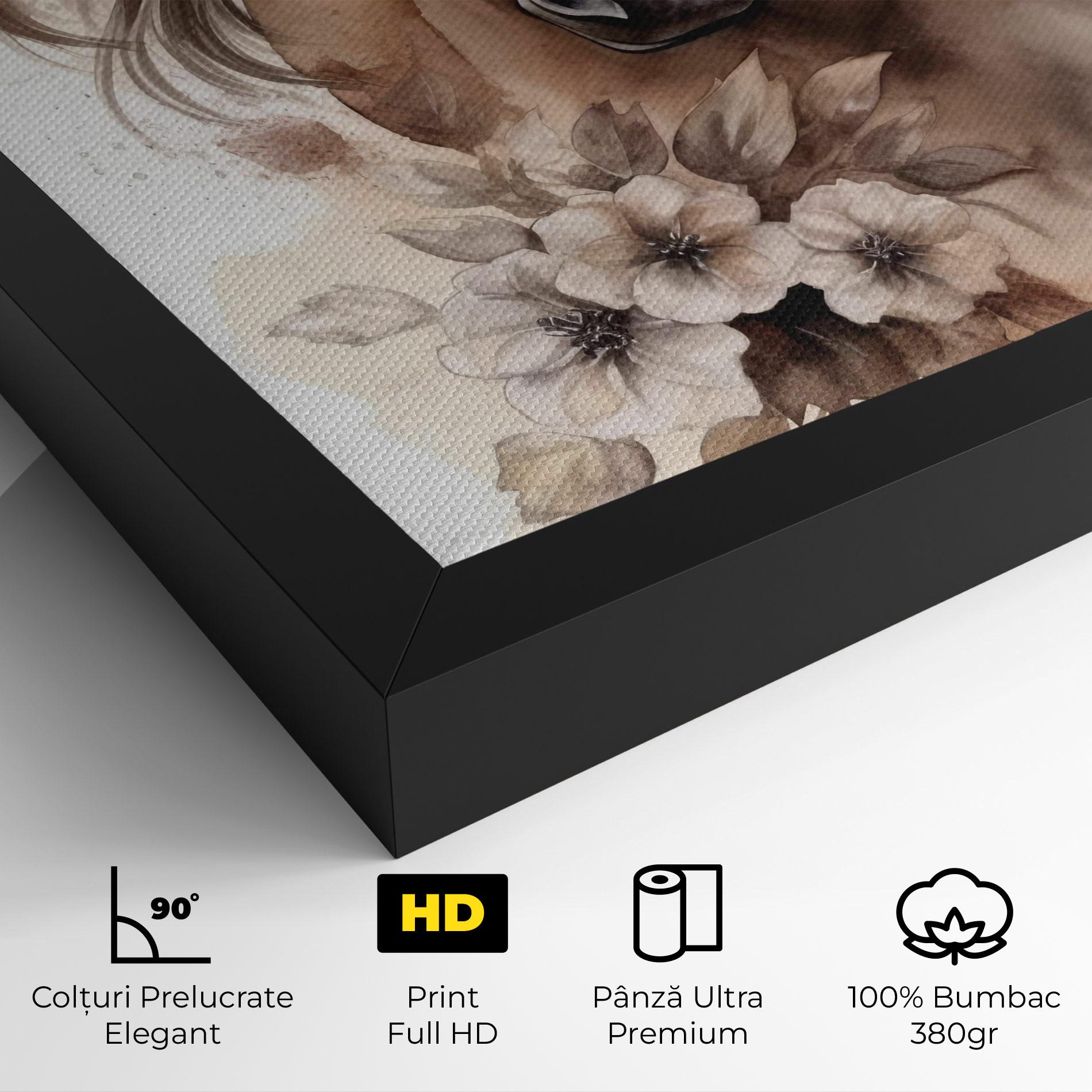 Tablou Canvas Flower Brown Horse mockup 4