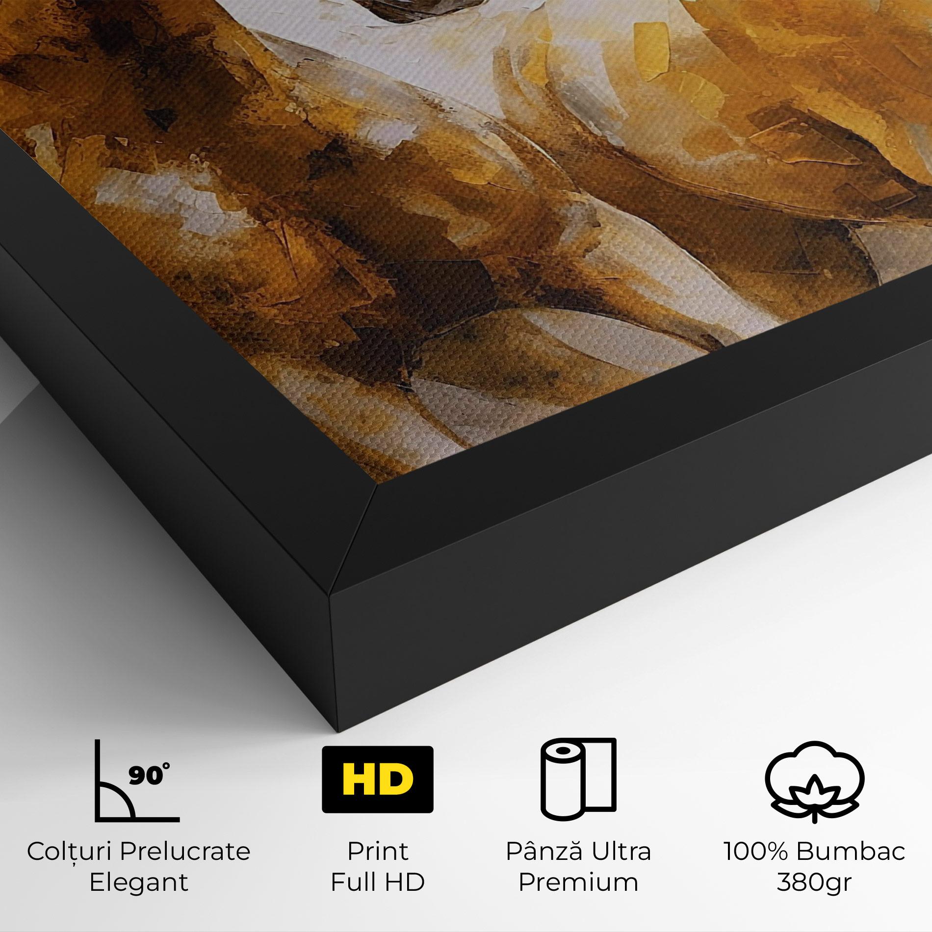 Tablou Canvas Golden Brown Horses mockup 4
