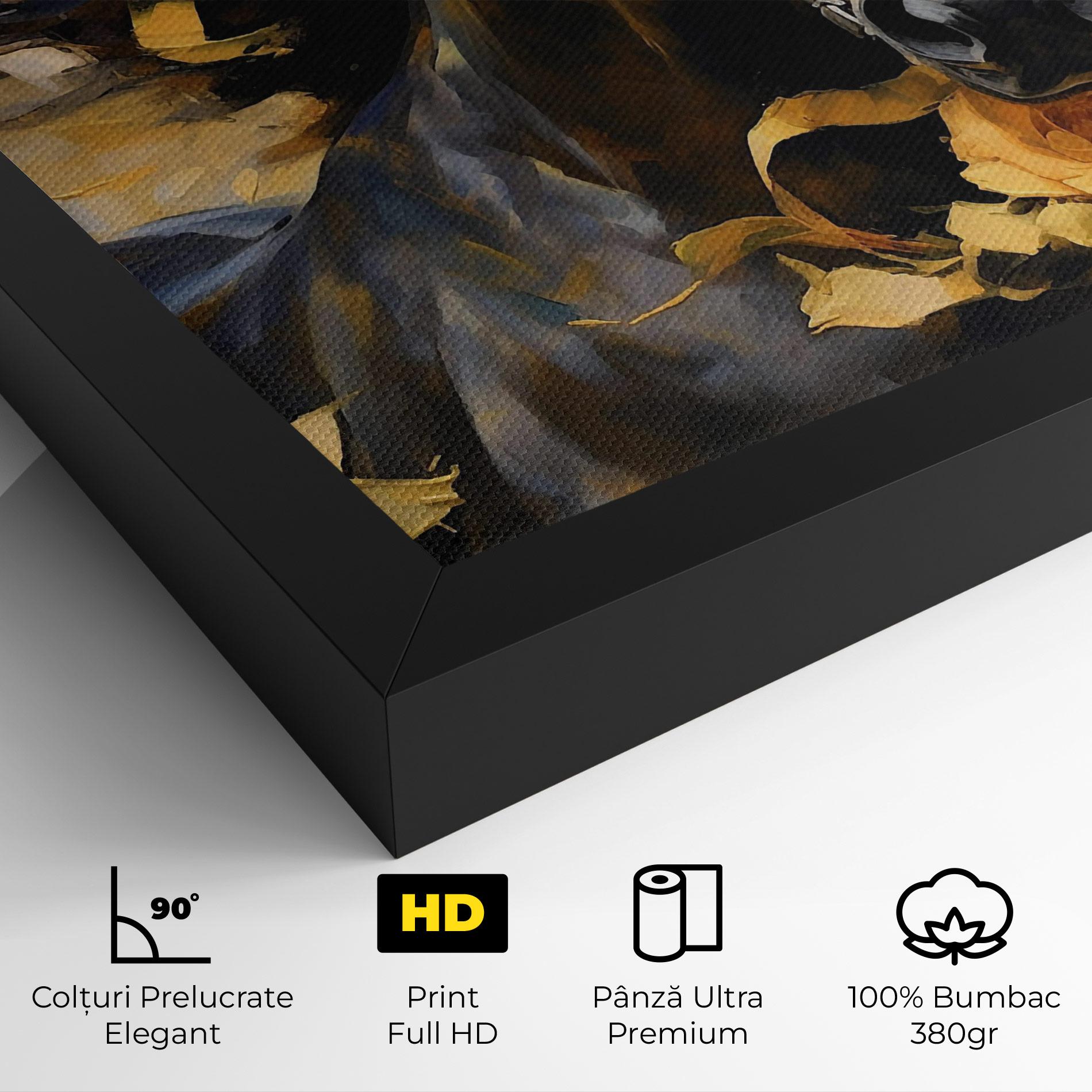 Tablou Canvas Yellow Roses Horse mockup 4