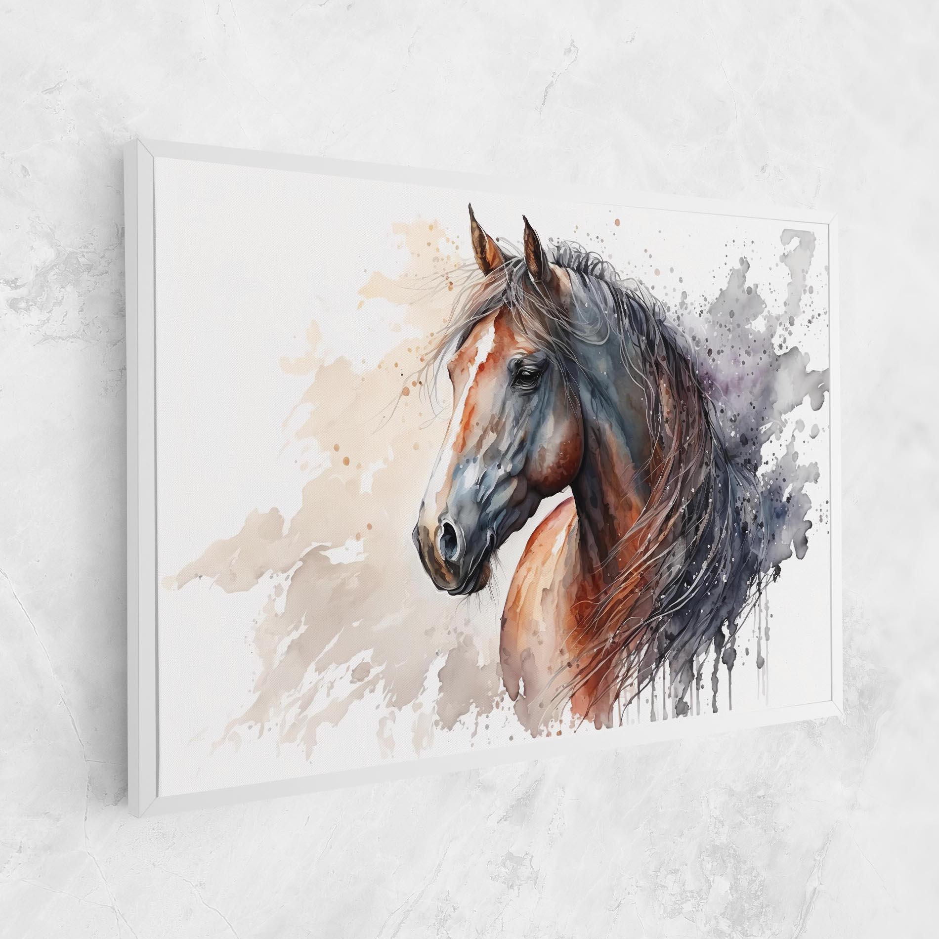 Tablou Canvas Black Brown Horse Painting mockup 1