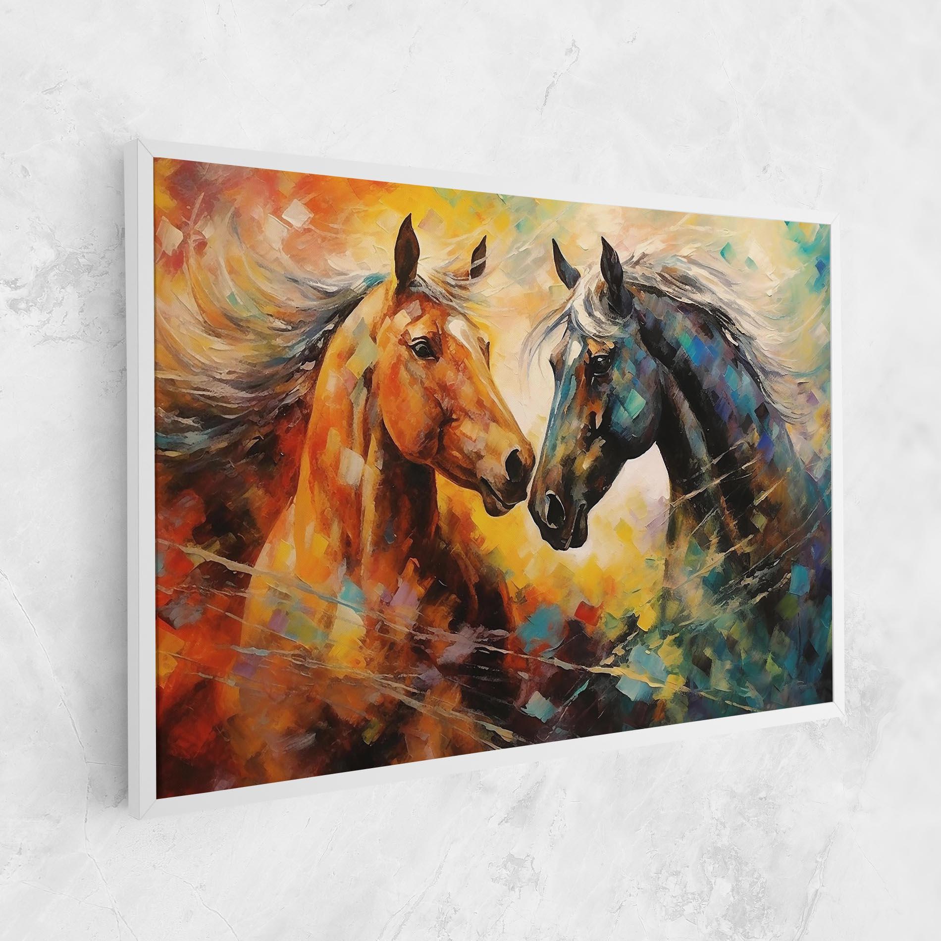 Tablou Canvas Brown Black Horses mockup 1