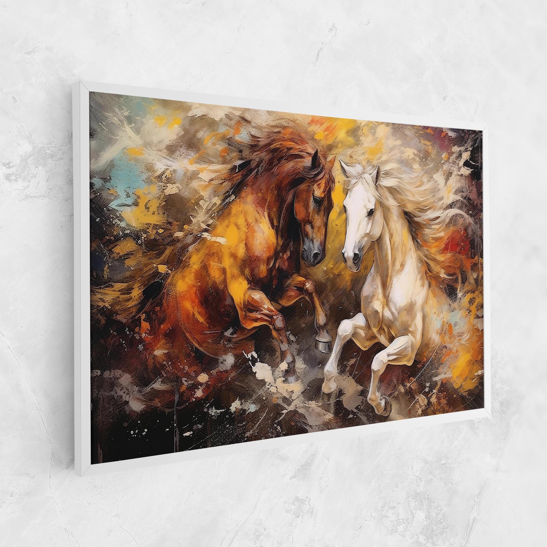 Tablou Canvas Brown White Horses mockup 1