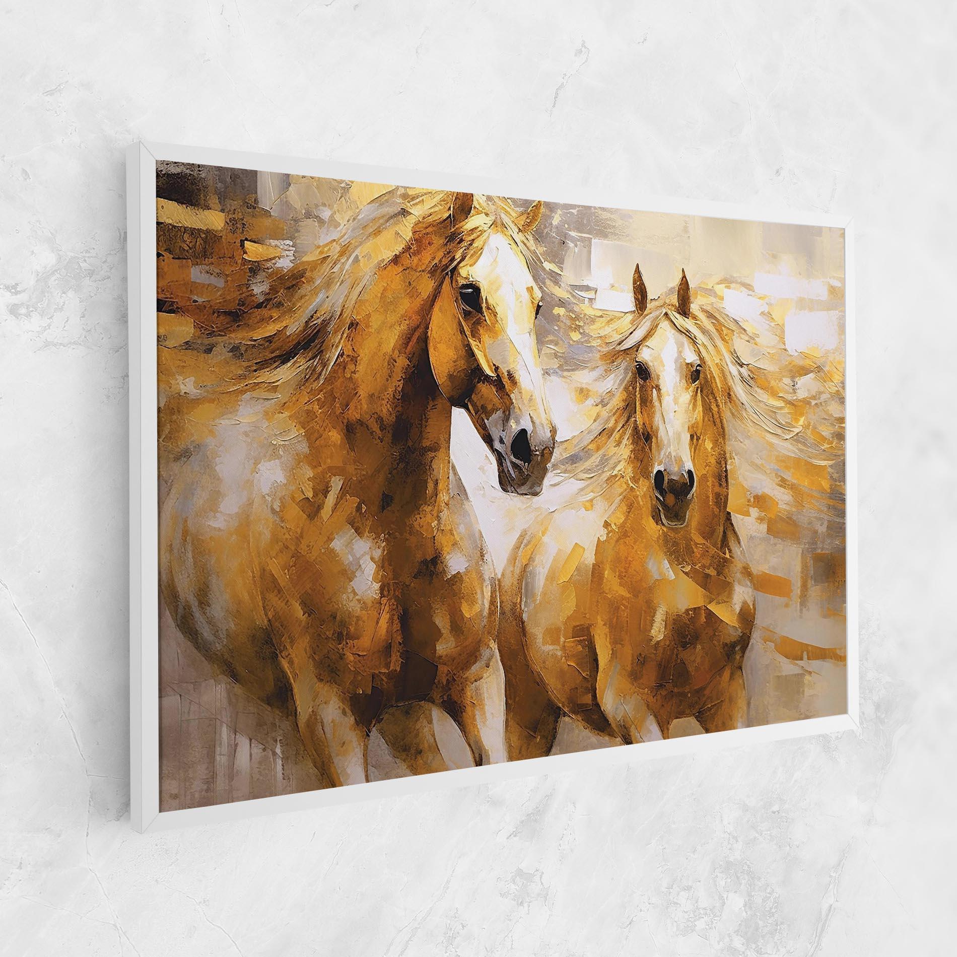 Tablou Canvas Golden Brown Horses mockup 1