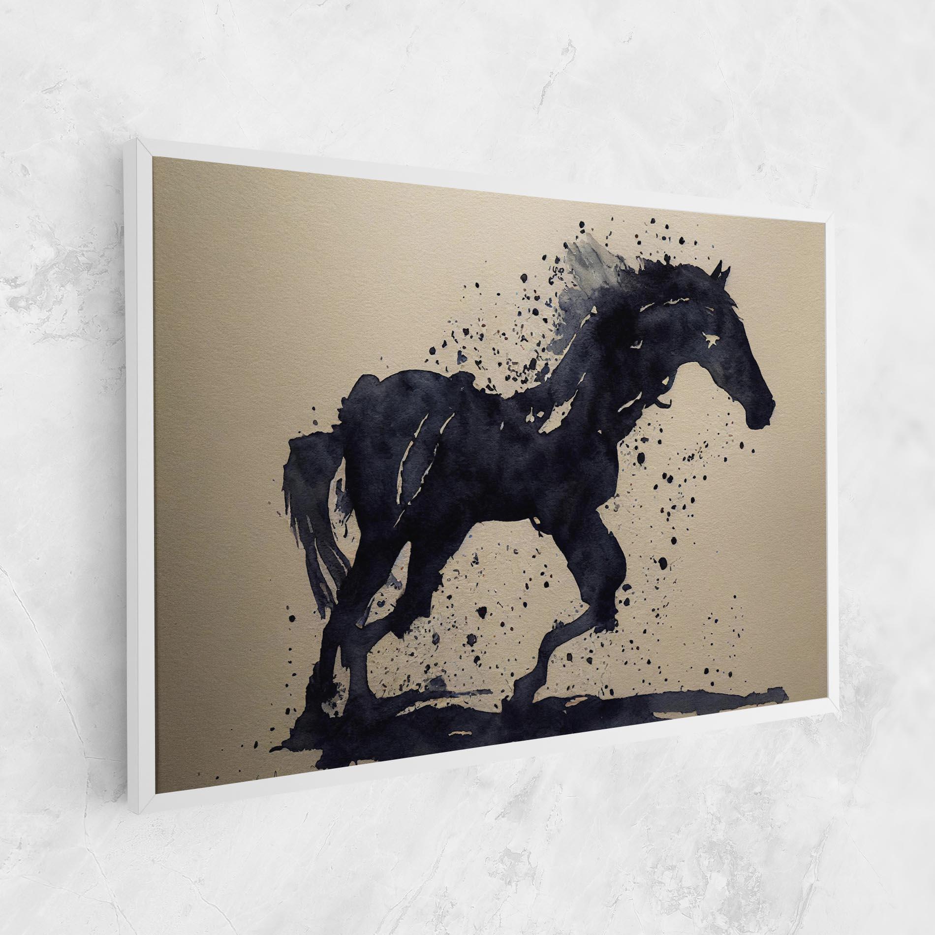 Tablou Canvas Watercolor Black Horse mockup 1