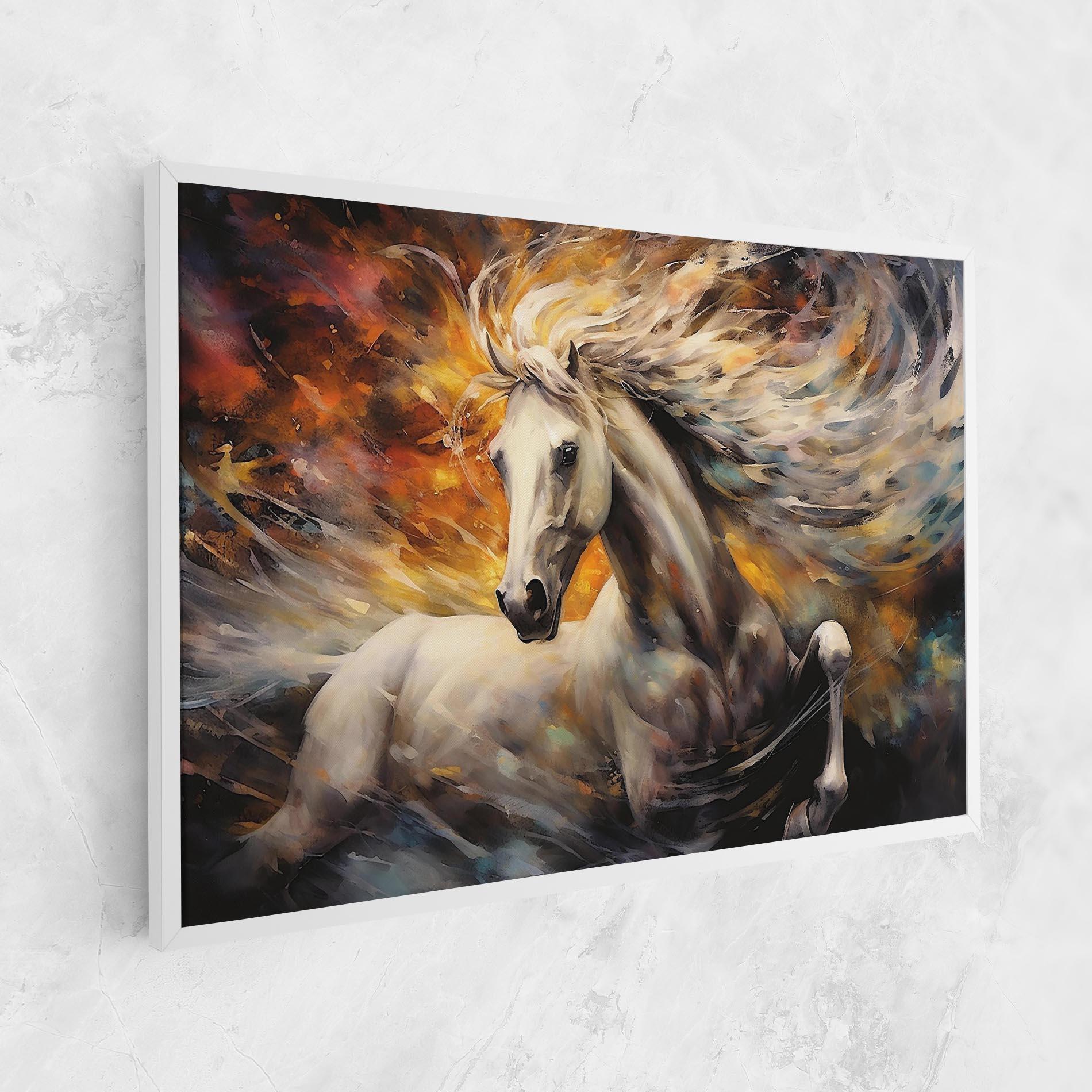 Tablou Canvas White Horse Painting mockup 1