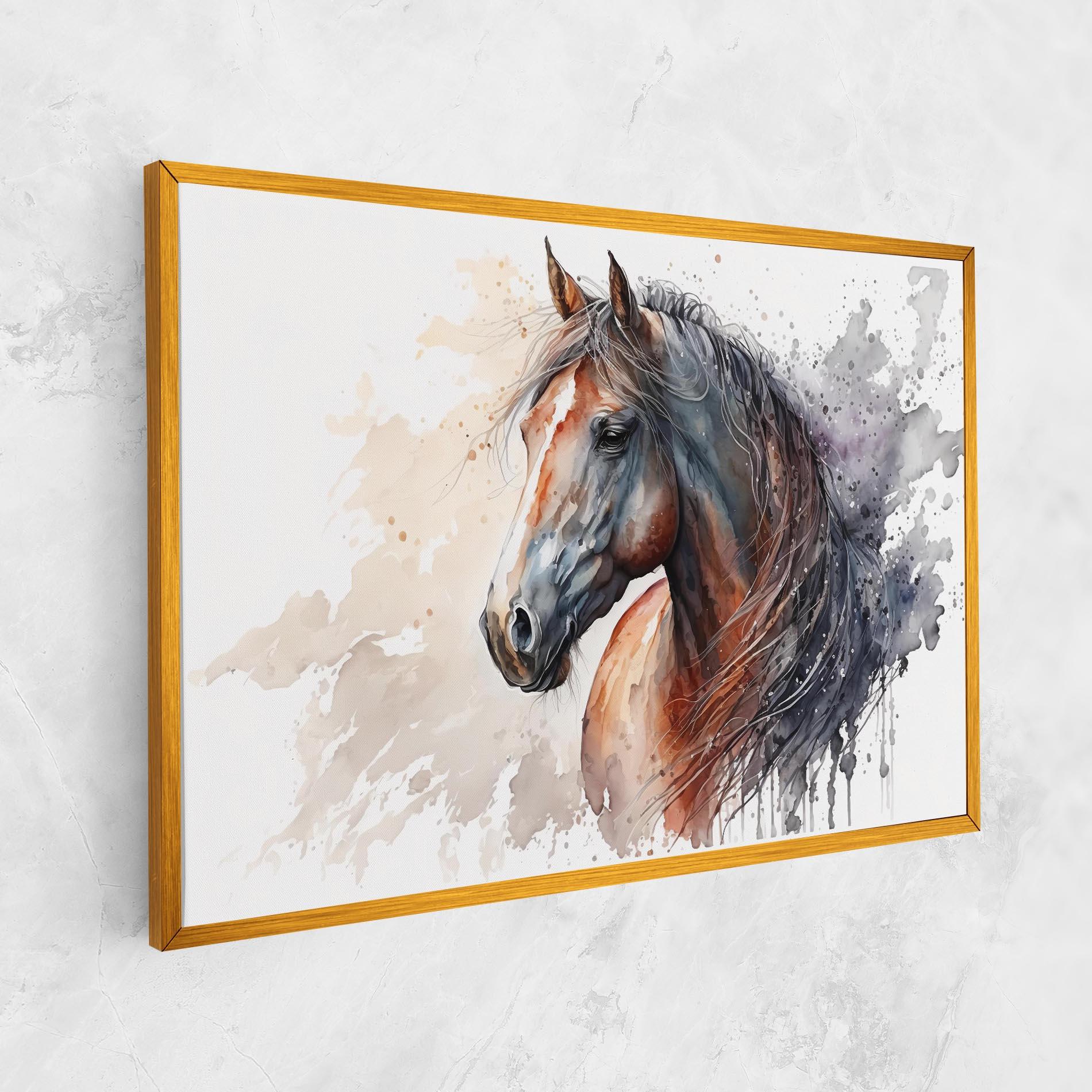 Tablou Canvas Black Brown Horse Painting mockup 1