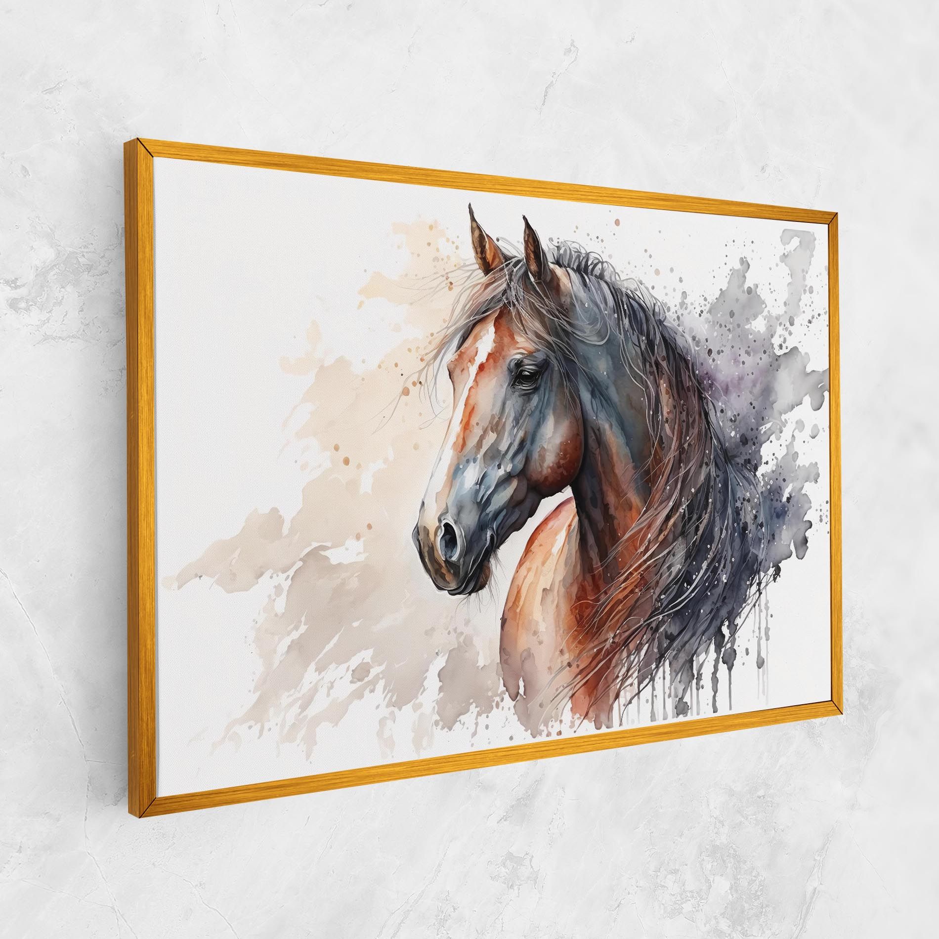 Black Brown Horse Painting mockup 1