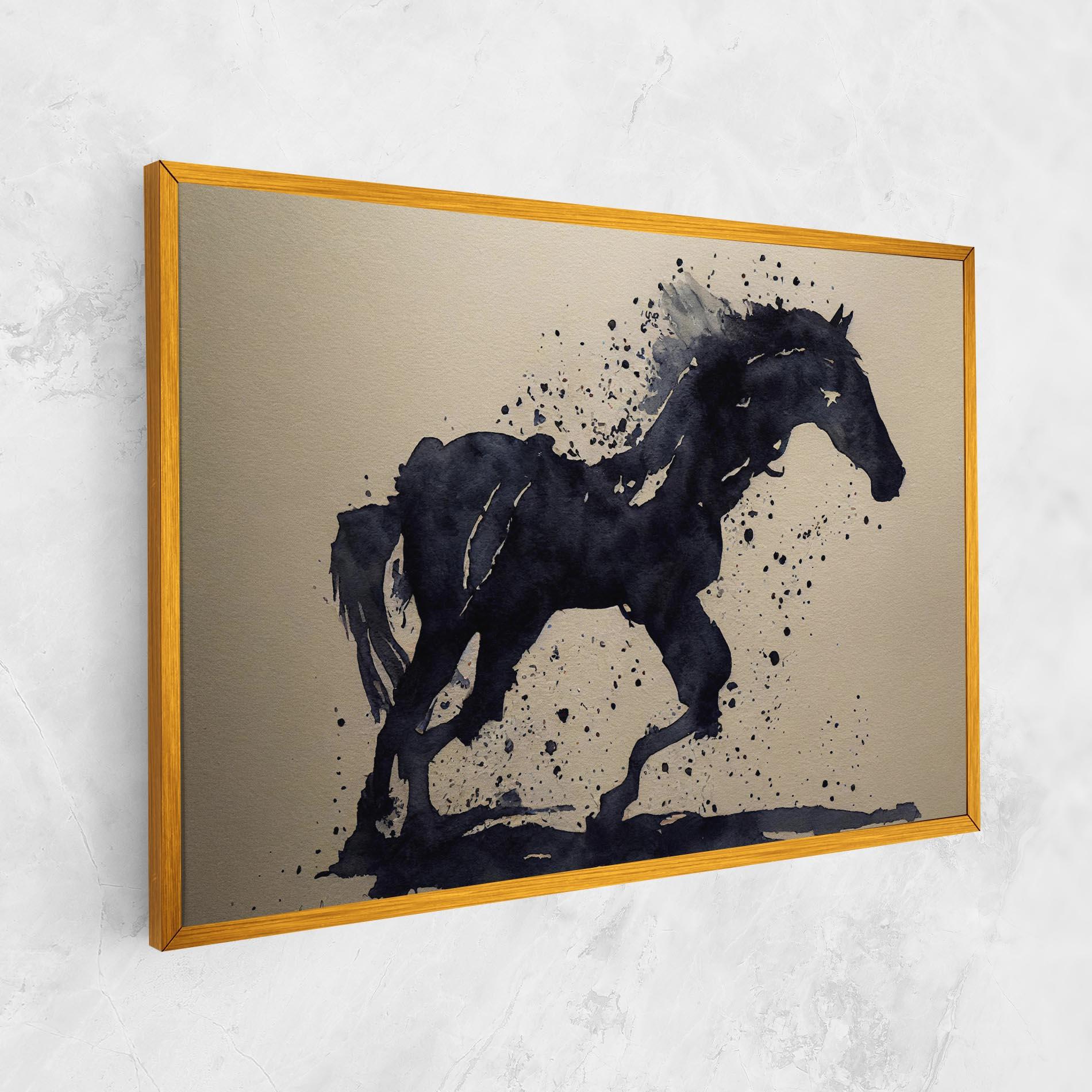 Tablou Canvas Watercolor Black Horse mockup 1