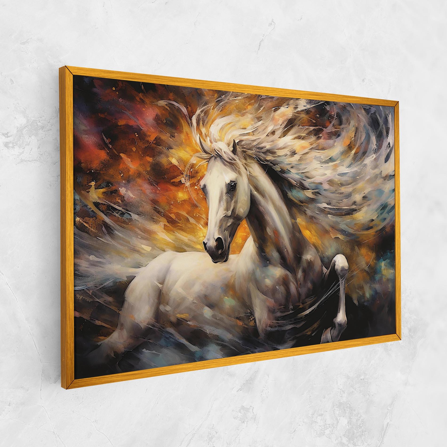 Tablou Canvas White Horse Painting mockup 1