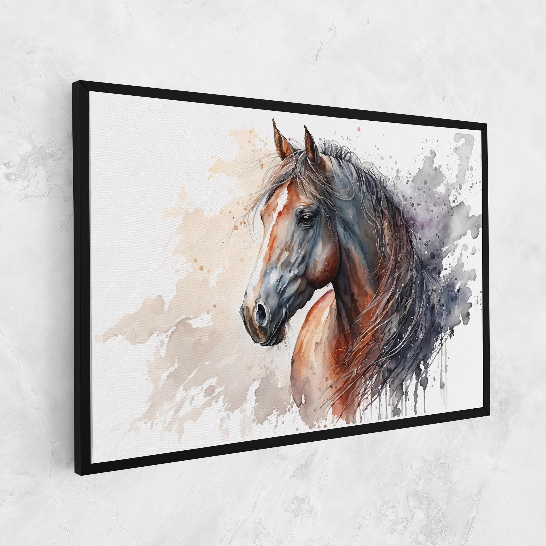 Tablou Canvas Black Brown Horse Painting mockup 1