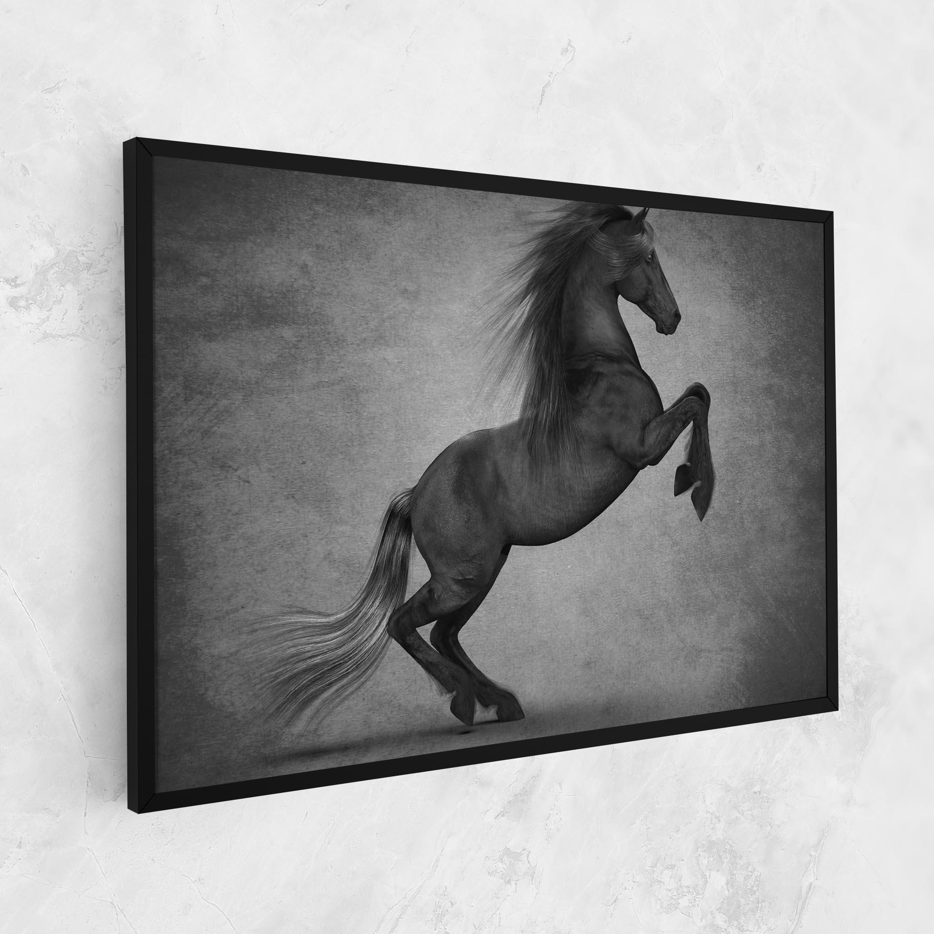 Tablou Canvas Black Horse Jumping mockup 1