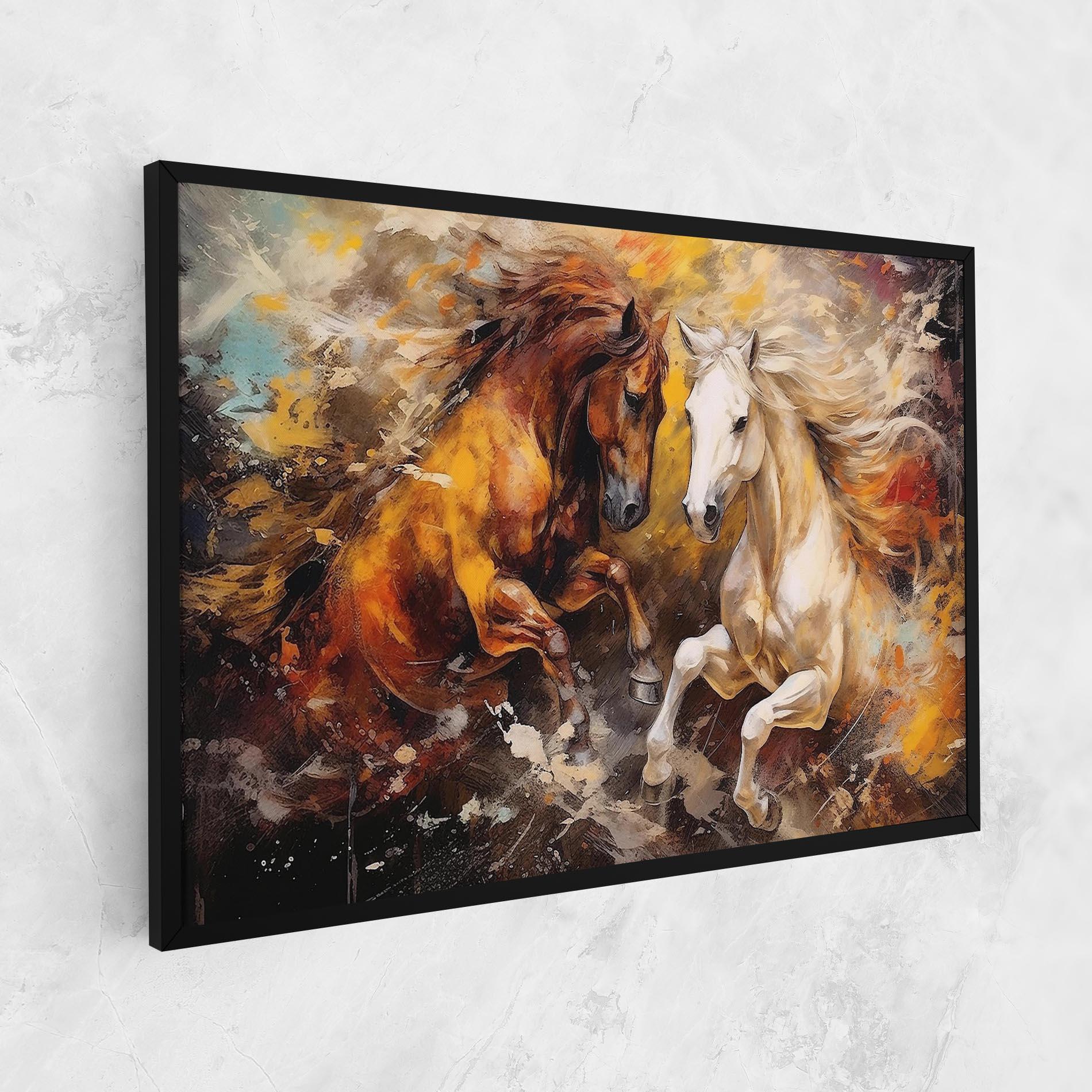 Tablou Canvas Brown White Horses mockup 1