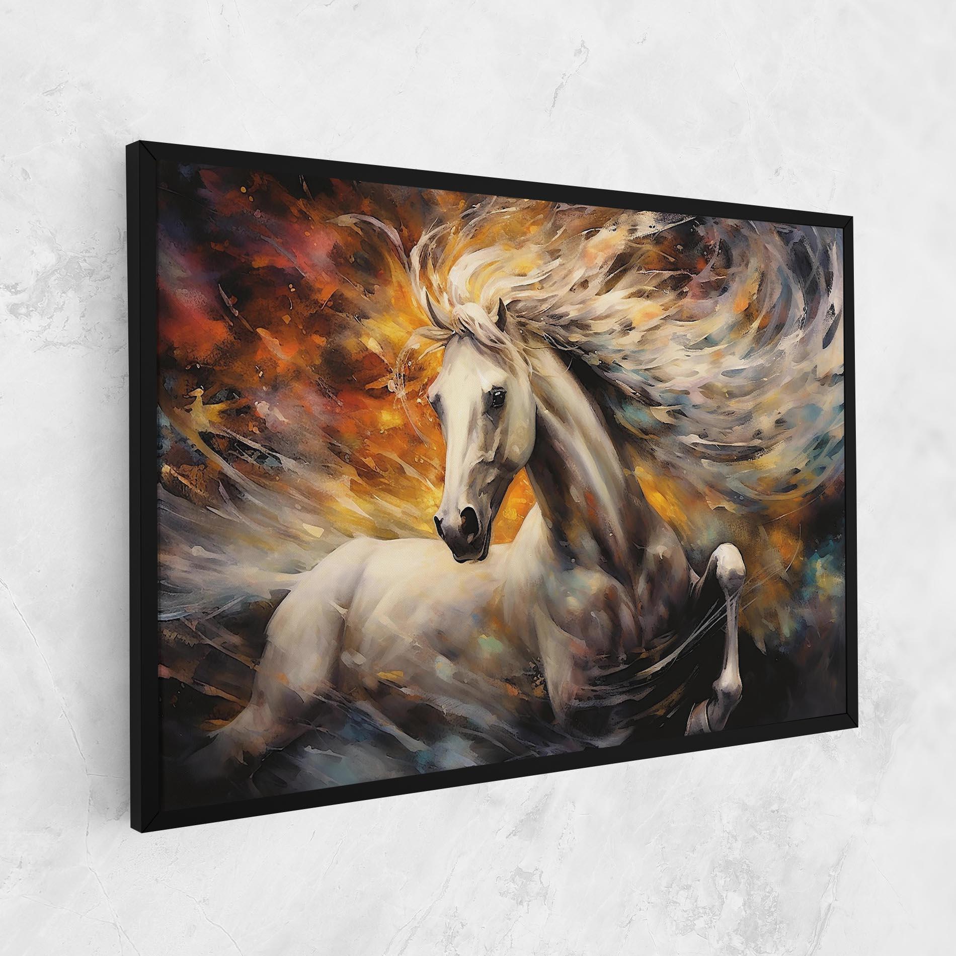 Tablou Canvas White Horse Painting mockup 1