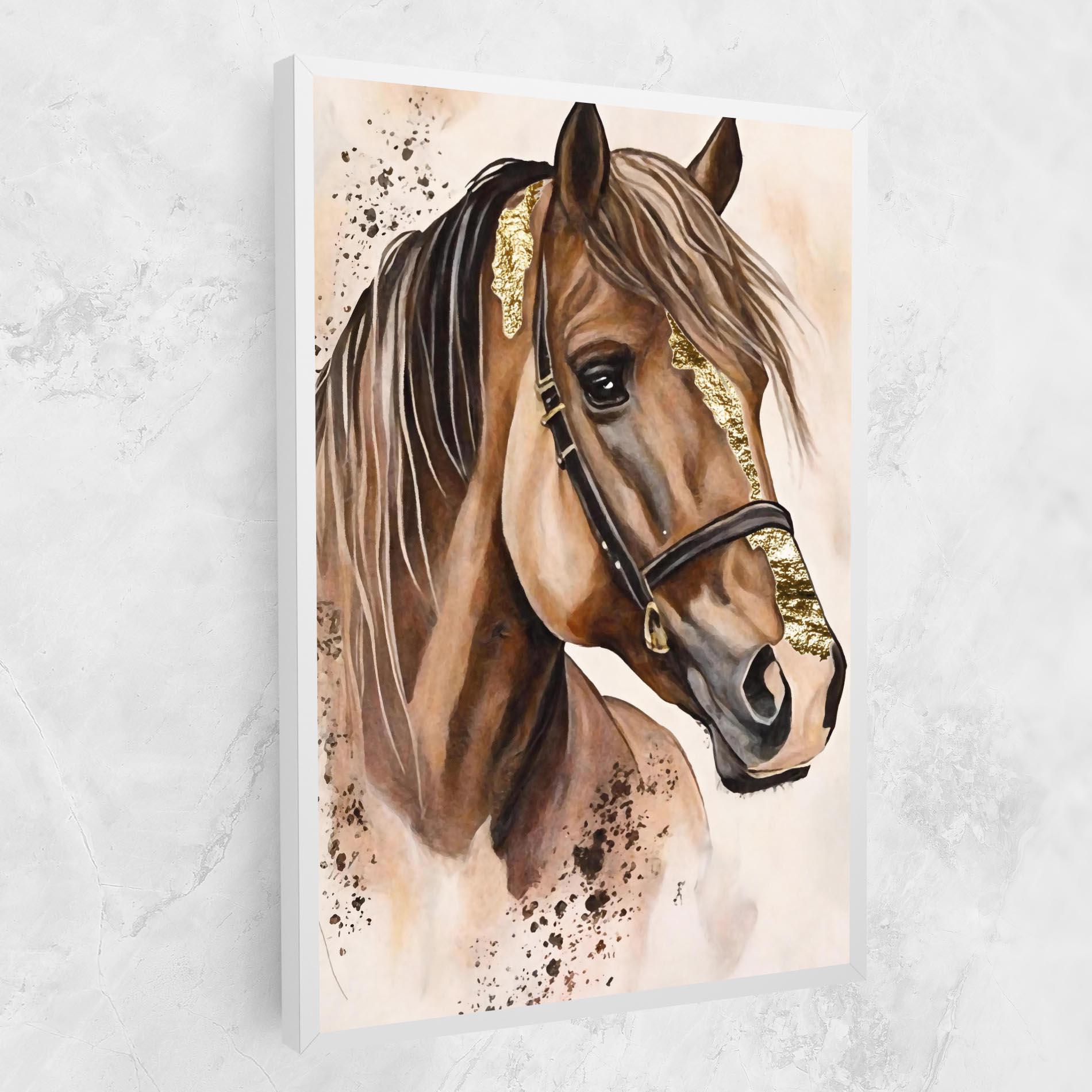 Tablou Canvas Gold Horse Painting mockup 1