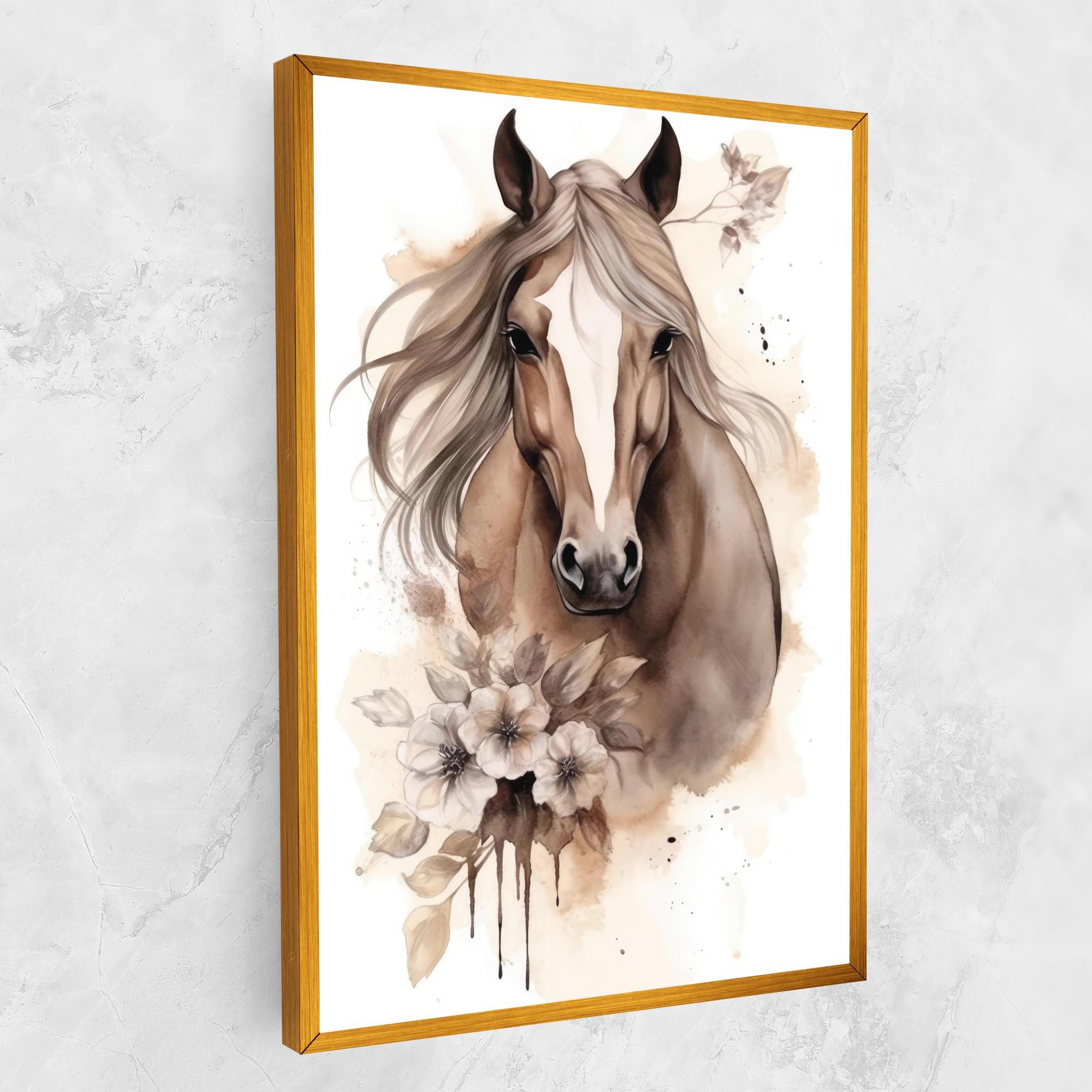 Tablou Canvas Flower Brown Horse mockup 1