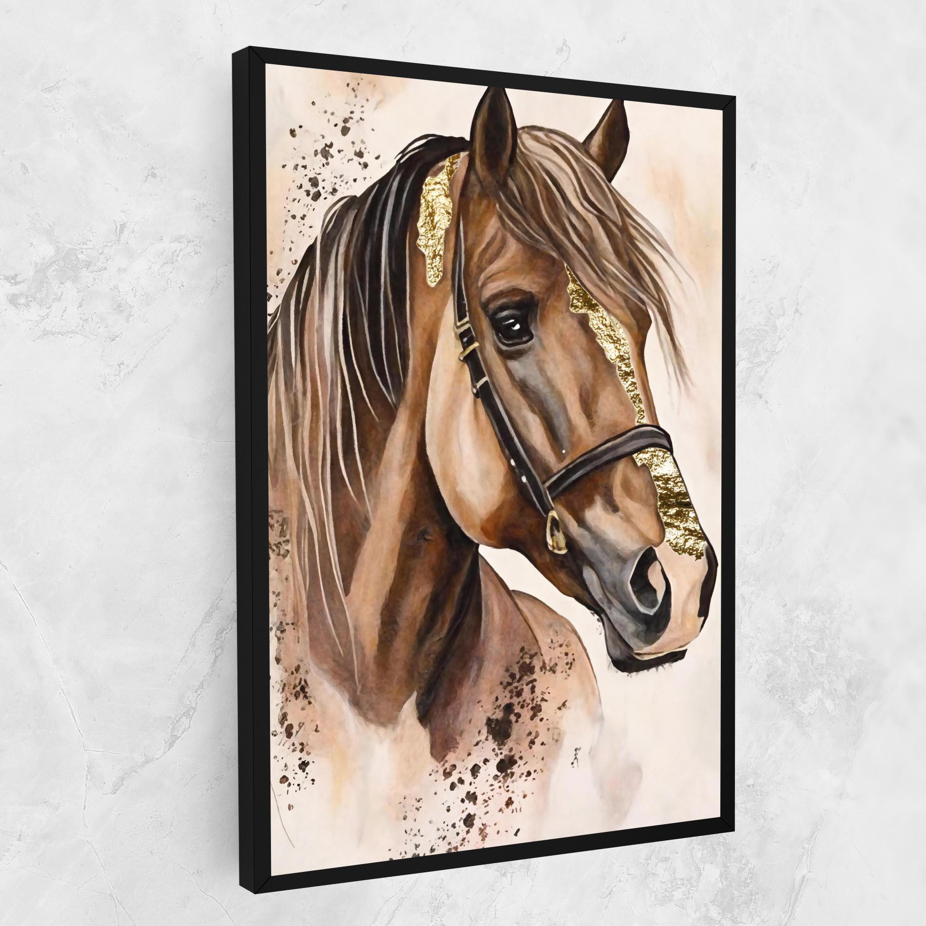 Tablou Canvas Gold Horse Painting mockup 1
