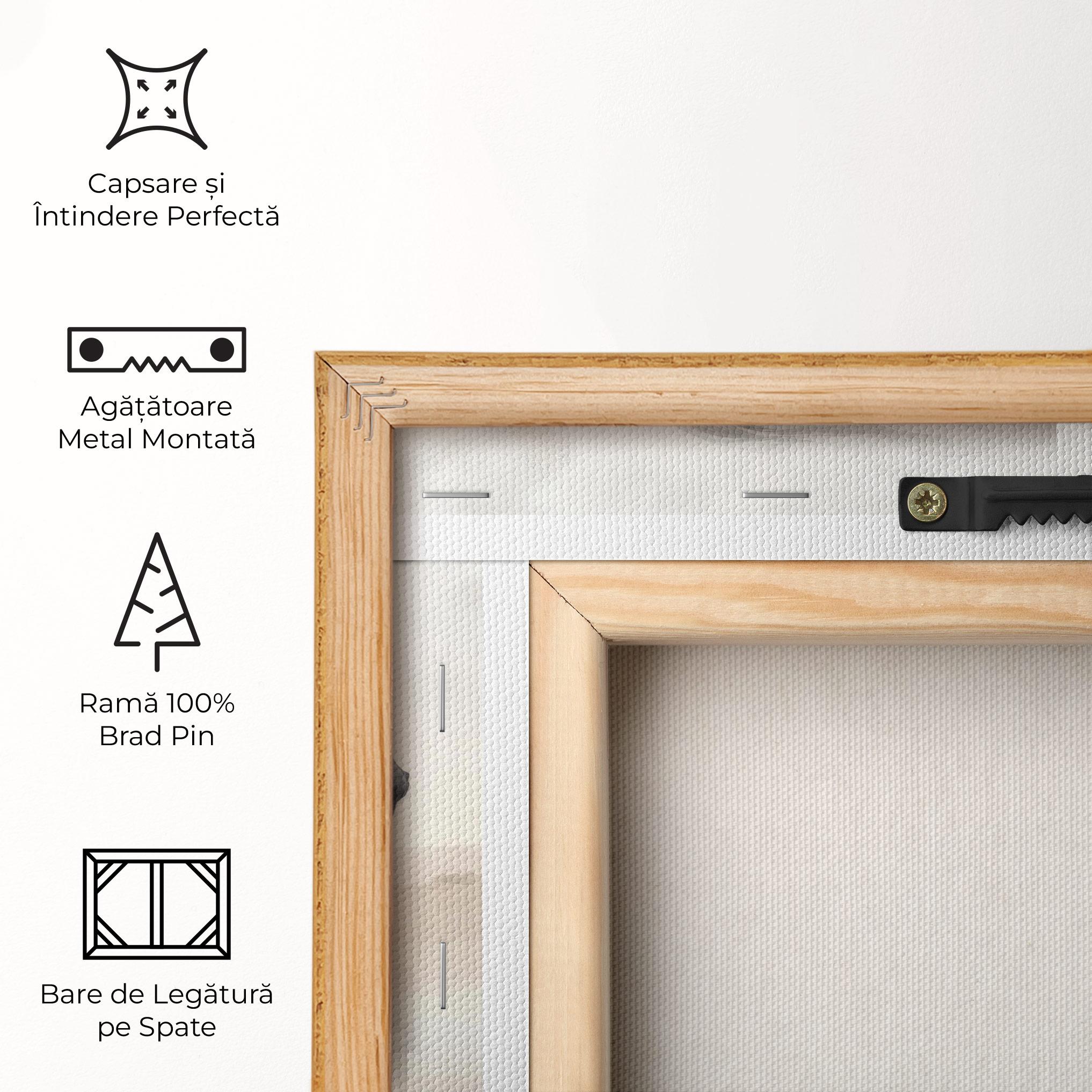 Tablou Canvas Light Grey Horse Galloping mockup 5