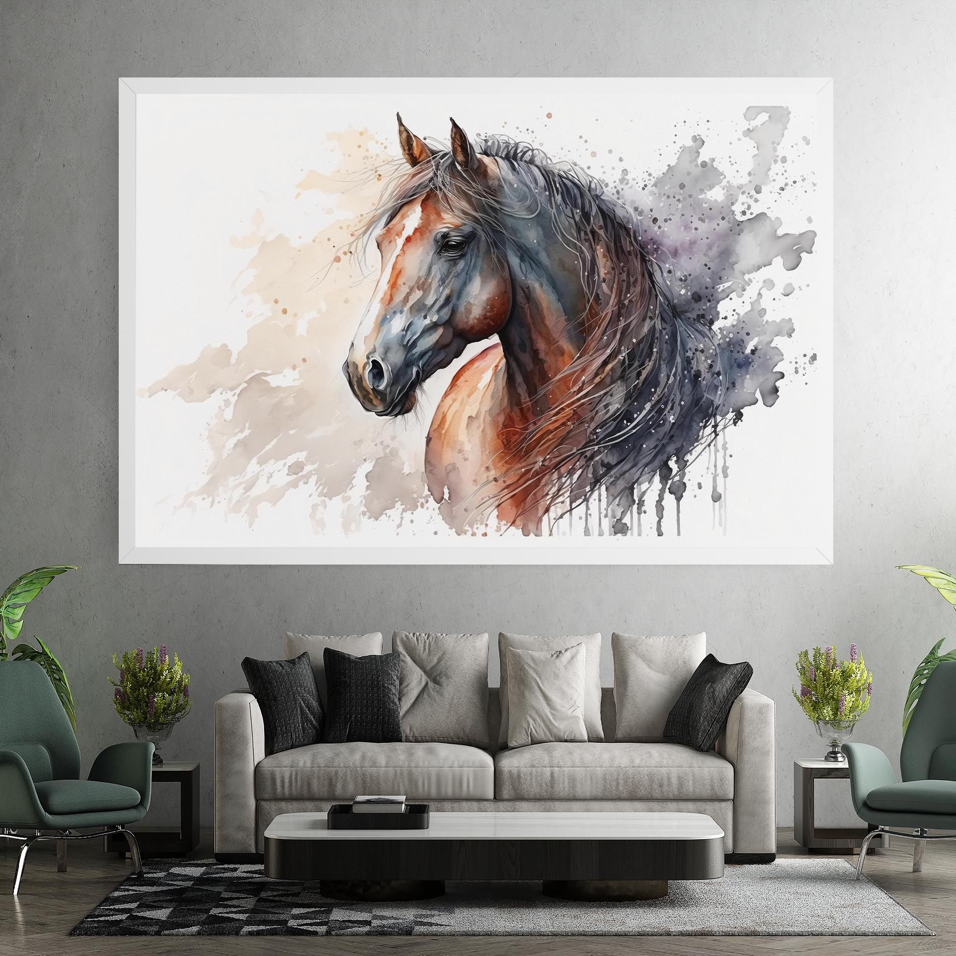 Black Brown Horse Painting mockup 7