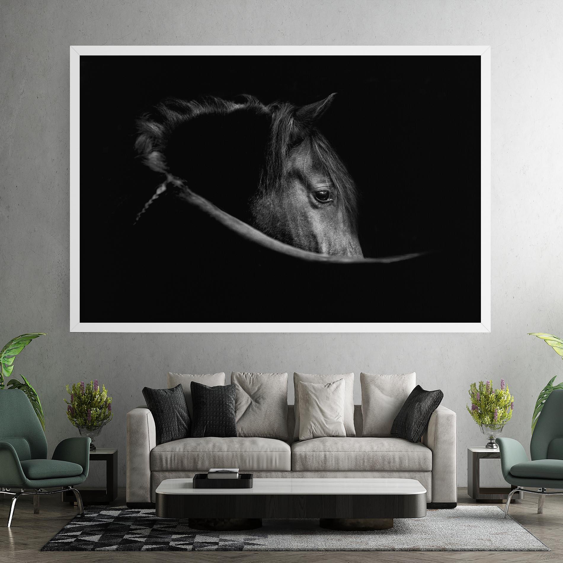 Tablou Canvas Black Horse Looking mockup 7