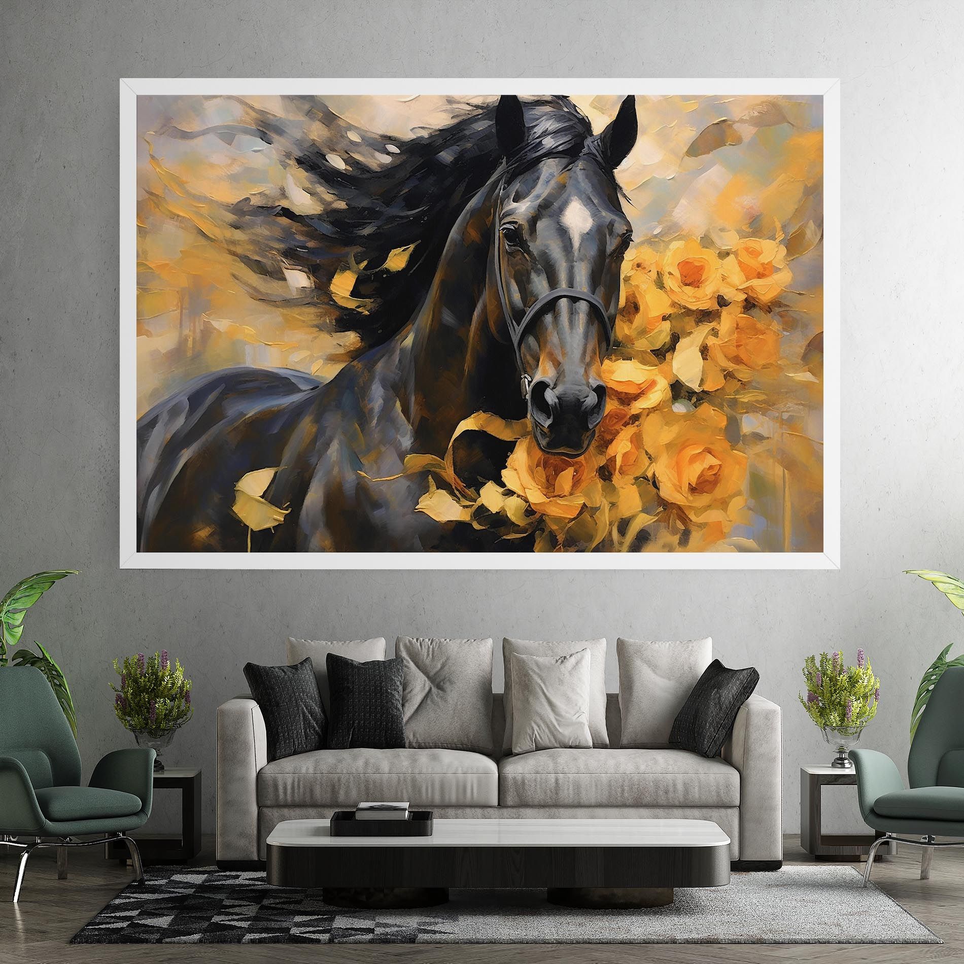 Yellow Roses Horse mockup 7
