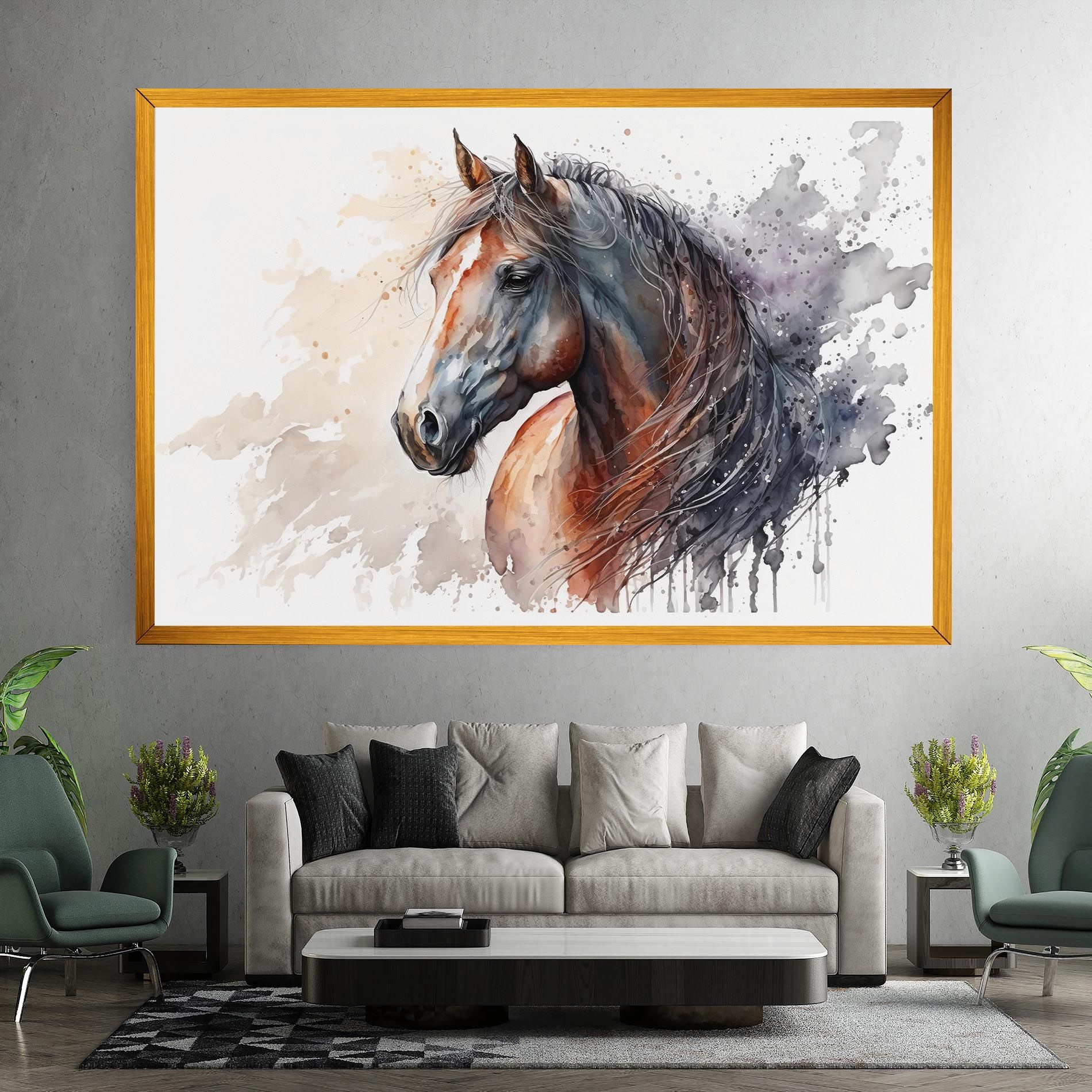 Black Brown Horse Painting mockup 7
