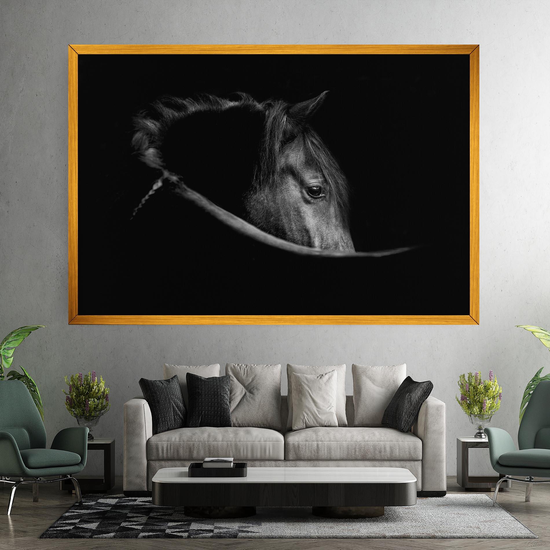 Tablou Canvas Black Horse Looking mockup 7