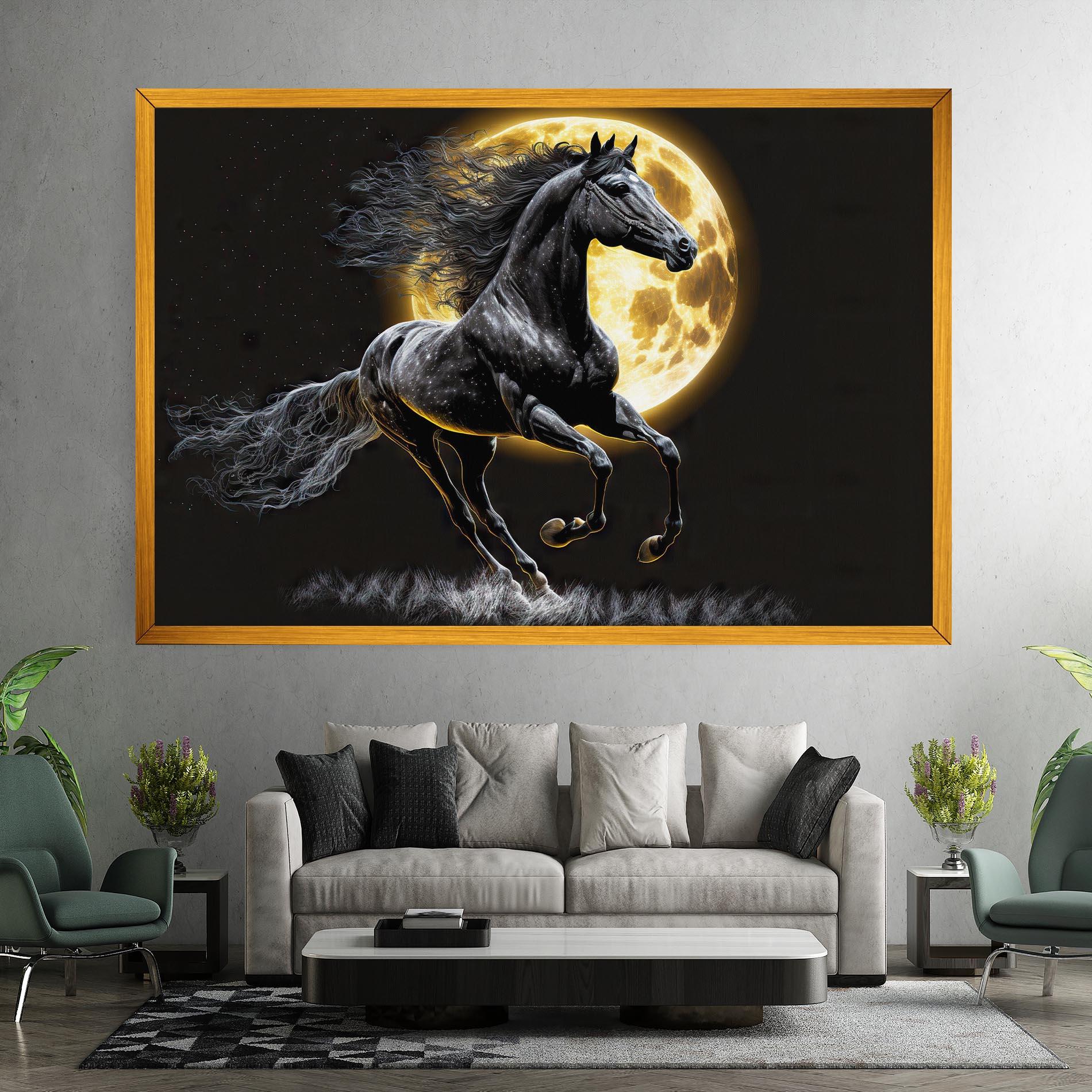 Tablou Canvas Gold Moon Horse mockup 7