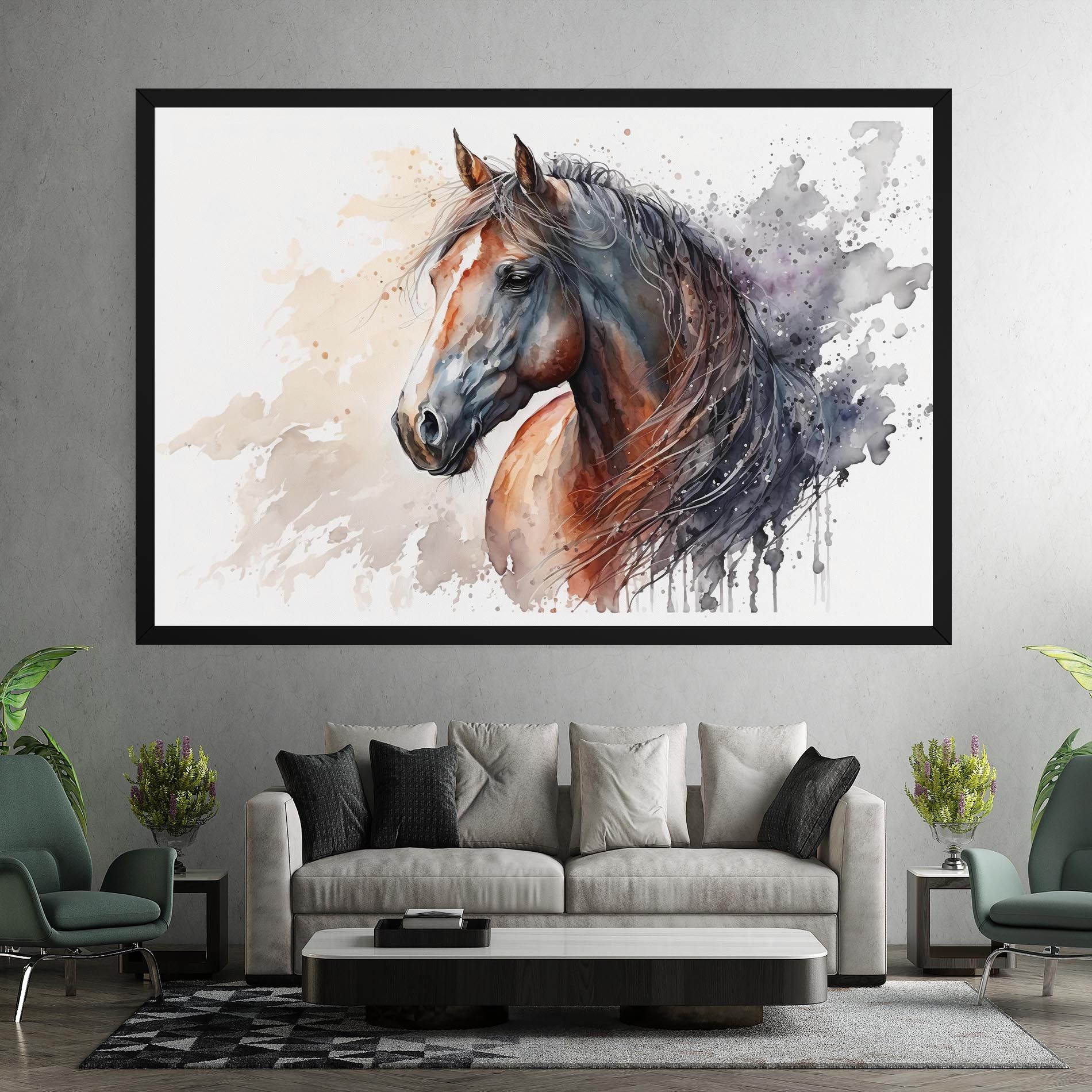 Black Brown Horse Painting mockup 7