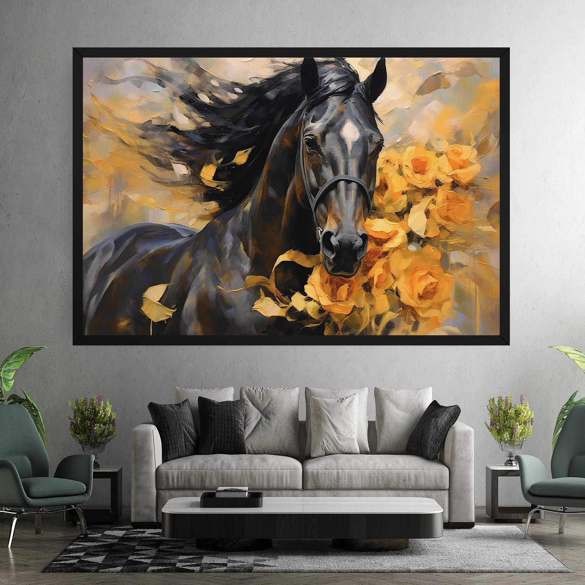 Yellow Roses Horse mockup 7